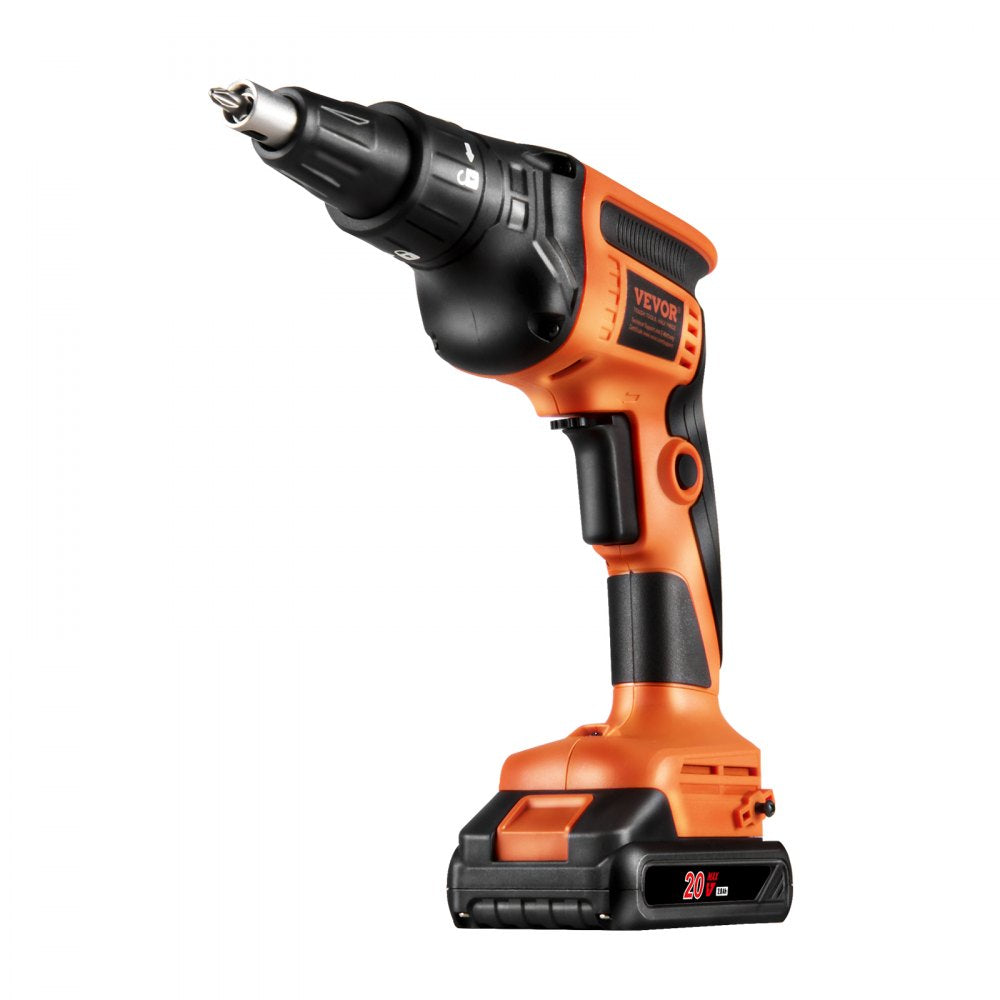 VEVOR Drywall Screw Gun, 20V Max Drywall Screwgun, 4200RPM Brushless Cordless Drywall Gun Kit with 2 Battery Packs, Charger, Belt Clip, and Tool Bag, Forward and Reverse Adjustable, Built-in LED Light