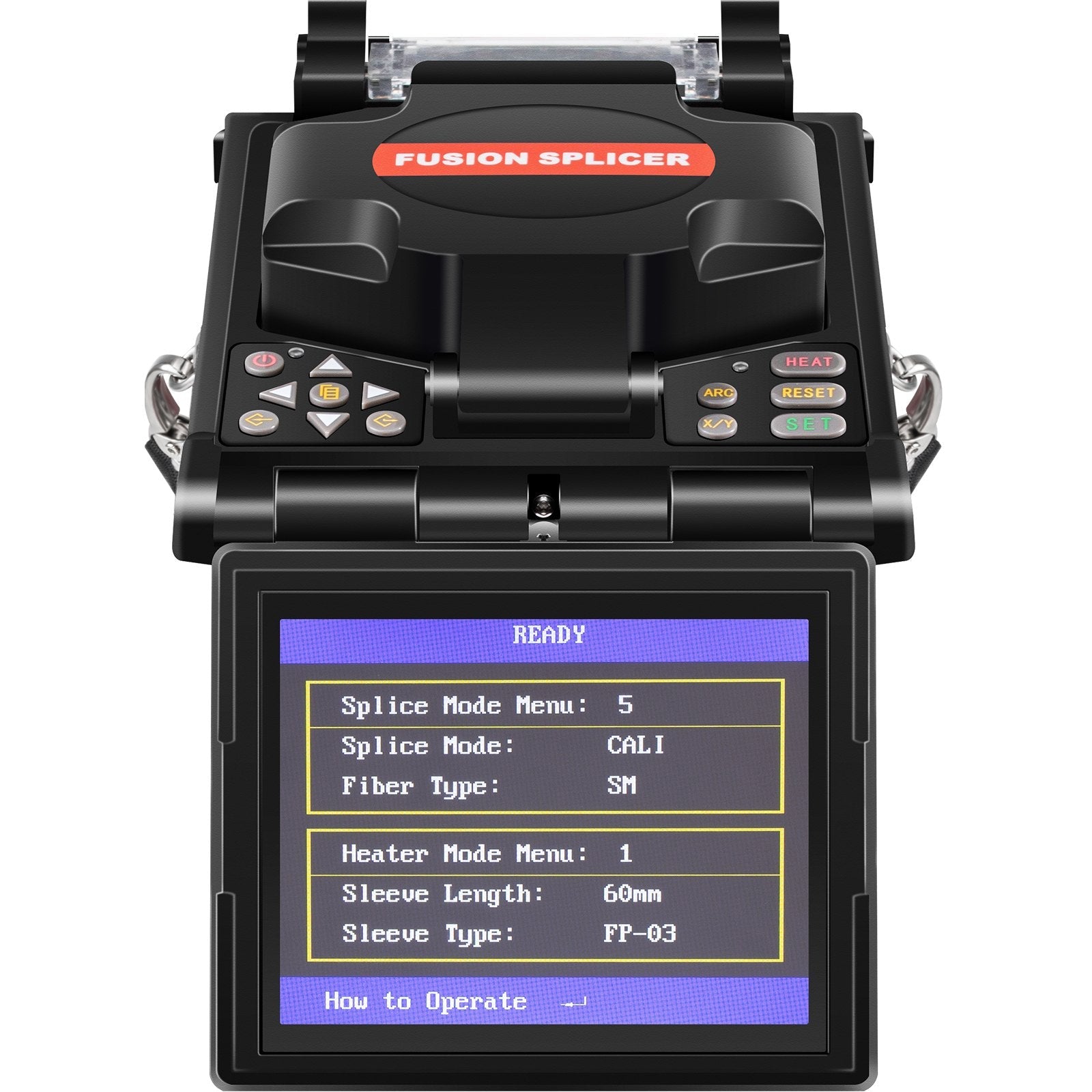 VEVOR Fiber Fusion Splicer Automatic Focus A-80S FTTH Fiber Optic Fusion Splicer Kit 5 Inch Digital LCD Screen Fusion Splicer Machine Optical Fiber Cleaver Kit
