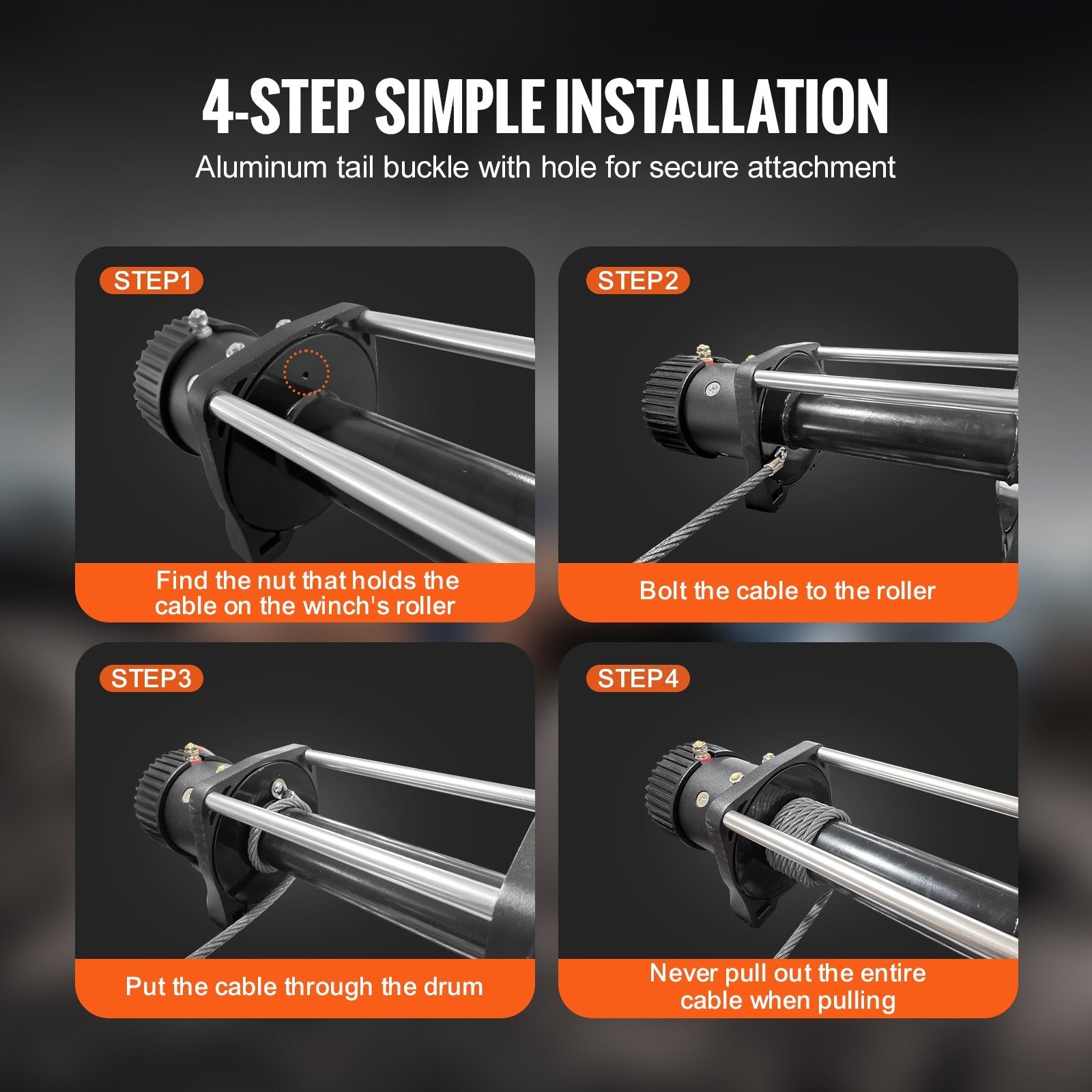 VEVOR Galvanized Steel Winch Cable, 3/8 Inch x 100 Feet 15,200 lbs Breaking Strength, Wire Winch Rope with Swivel Hook, Towing Cable Heavy Duty, Universal Fit for SUV, Large Off-Road Vehicle, Truck