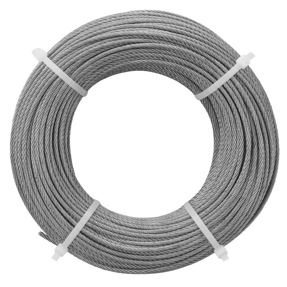 VEVOR T316 Deck Railing Cable, 1/8" Stainless Steel Wire Rope 300 ft with Cutter Kit, 7x7 Strands Construction Marine Aircraft Grade for Handrail Stair Decking Fence Outdoors