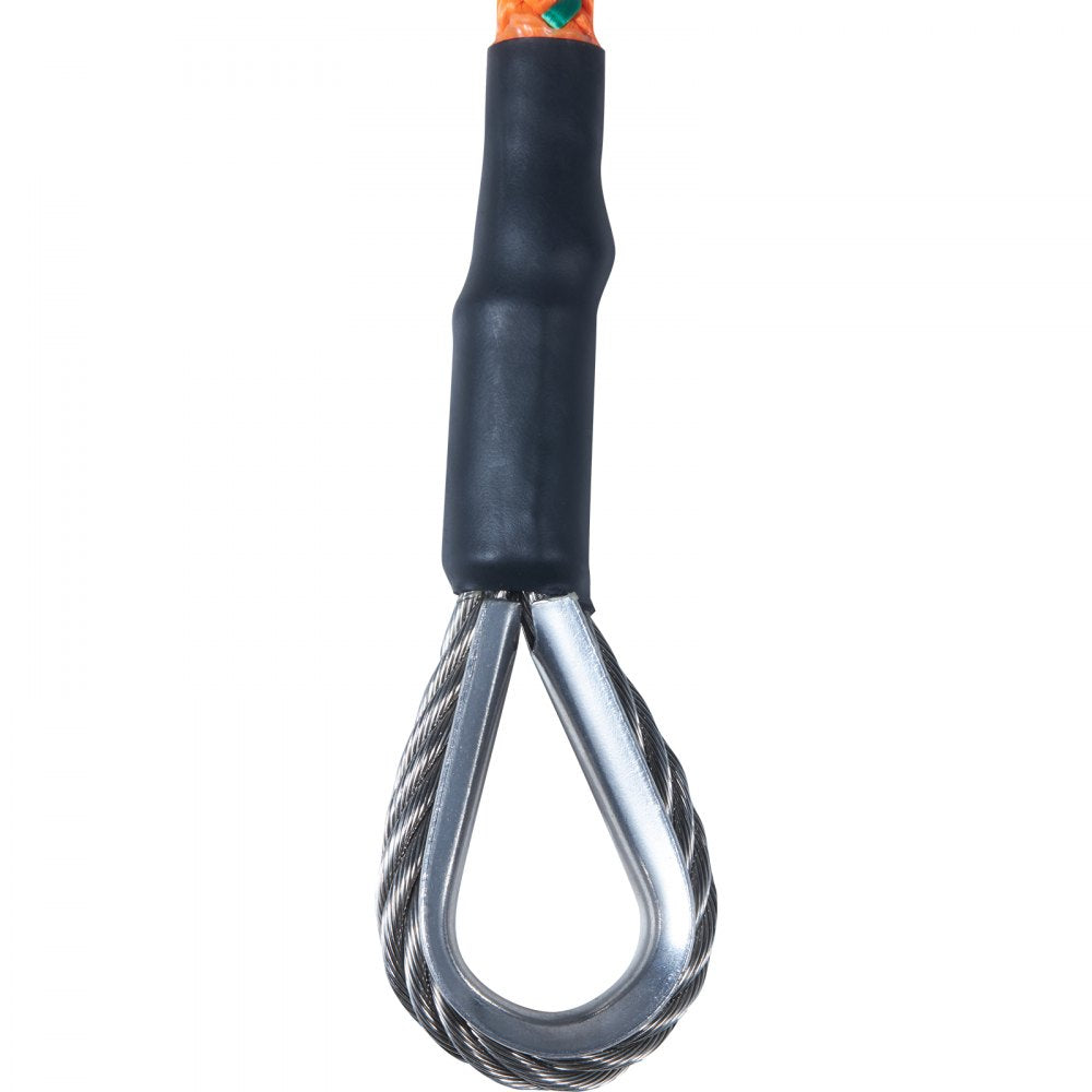 VEVOR Steel Core flipline, 1/2" x 8' Arborist Flipline, Flip Line for Tree Climbing with Alloy Steel Snap Hook, Aluminum Alloy Carabiner and Extra Tool Lanyard, for Arborist, Tree Climbers