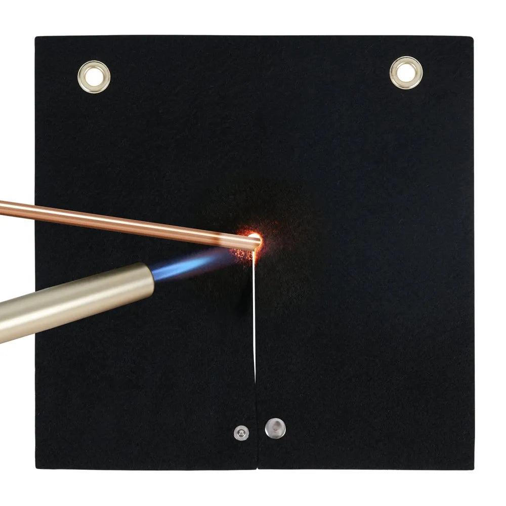 VEVOR Welding Blanket, 12" x 12" Carbon Fiber Heat Shield Welding Mat, Up To 1800°F Heat Resistant, Flame Protector Pad Plumbing Hole Propane Torch, Soldering Pad with Metal Grommets for Copper Pipe