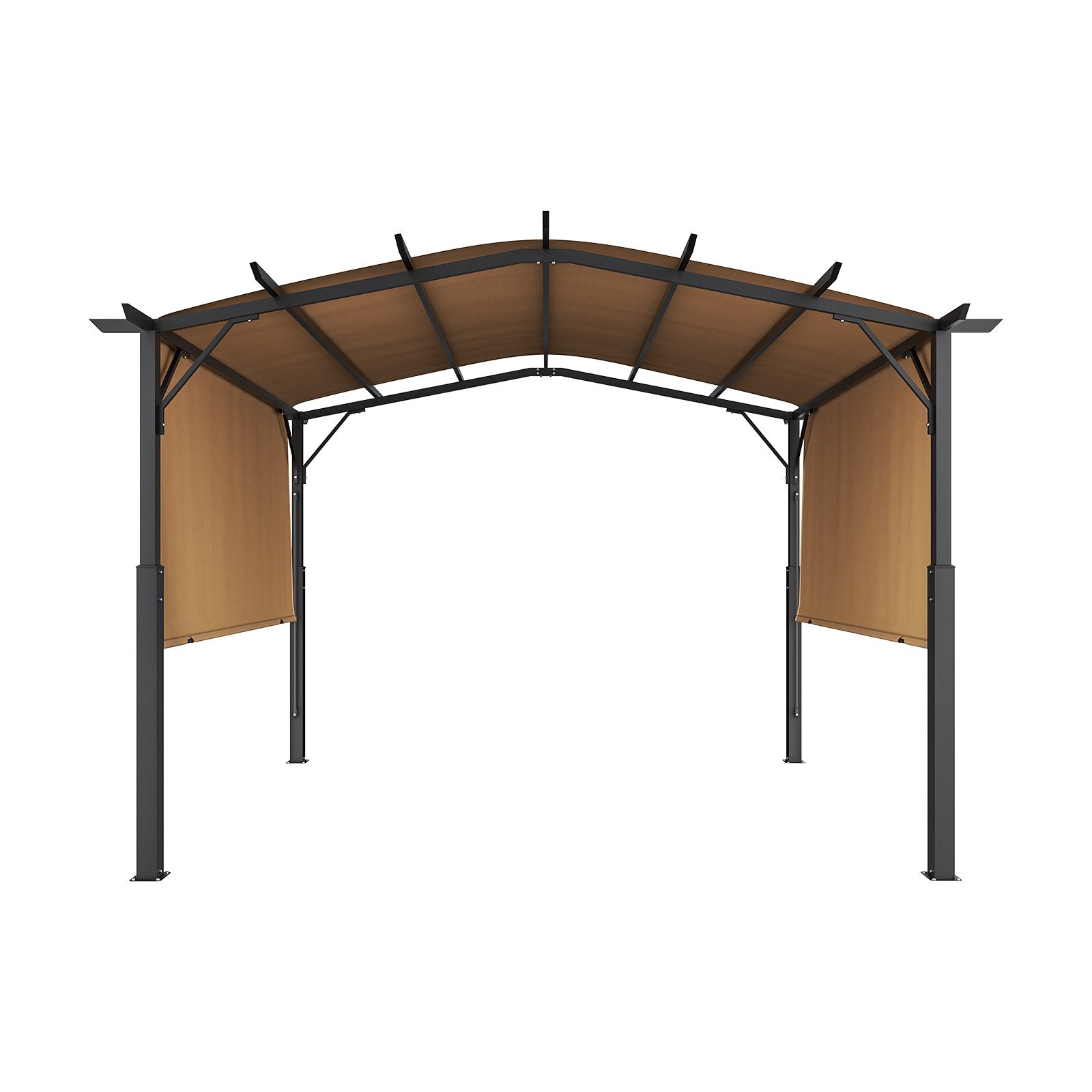VEVOR 10x12 ft Outdoor Retractable Pergola with Canopy Arched Top Metal Pergola