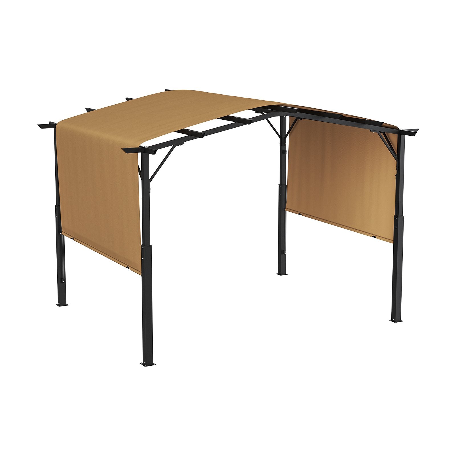 VEVOR 10x12 ft Outdoor Retractable Pergola with Canopy Arched Top Metal Pergola