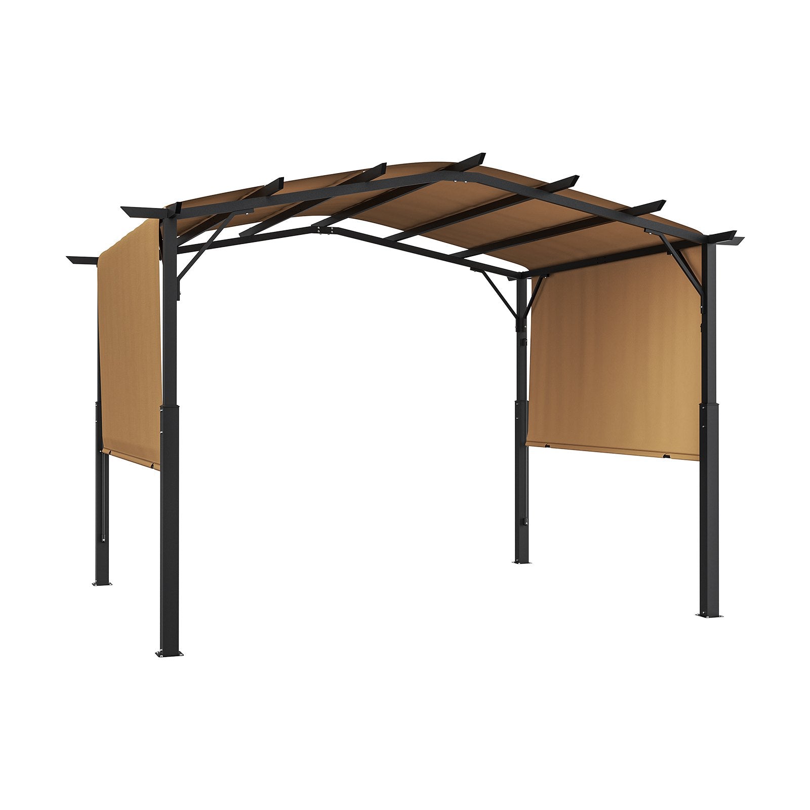 VEVOR 10x12 ft Outdoor Retractable Pergola with Canopy Arched Top Metal Pergola