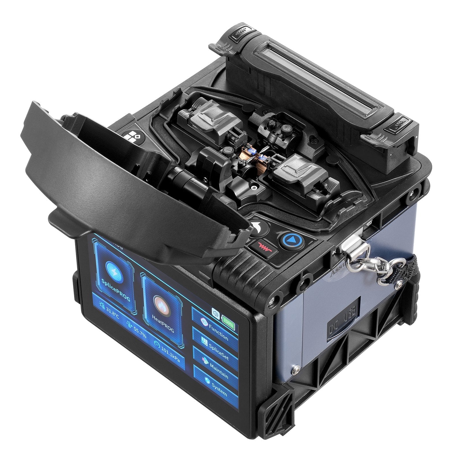 VEVOR Fiber Fusion Splicer 6 Motors Core Alignment 6s Splicing 5" Touch Screen