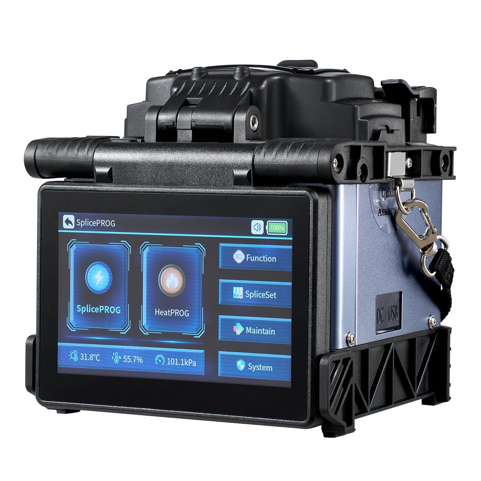 VEVOR Fiber Fusion Splicer 6 Motors Core Alignment 6s Splicing 5" Touch Screen