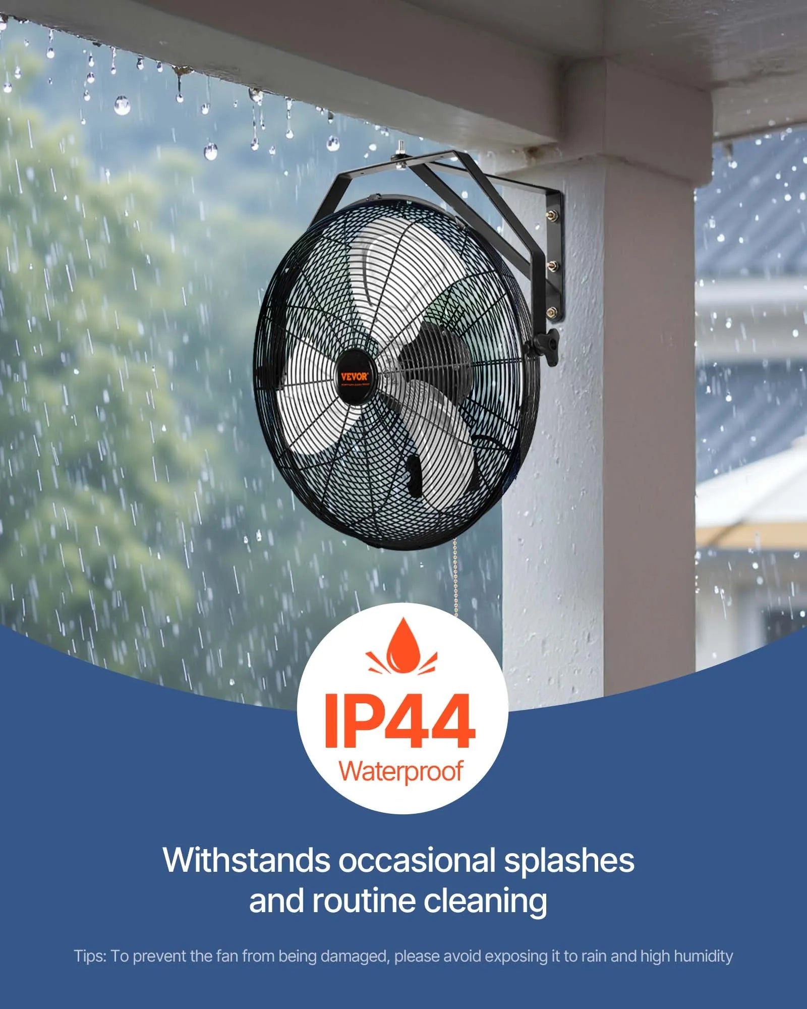 VEVOR Wall Mount Fan, 2 PCS 20 inch Oscillating, 3-speed High Velocity Max. 4000 CFM Industrial Wall Fan for Indoor, Commercial, Residential, Warehouse, Greenhouse, Workshop, Basement, Garage,Black