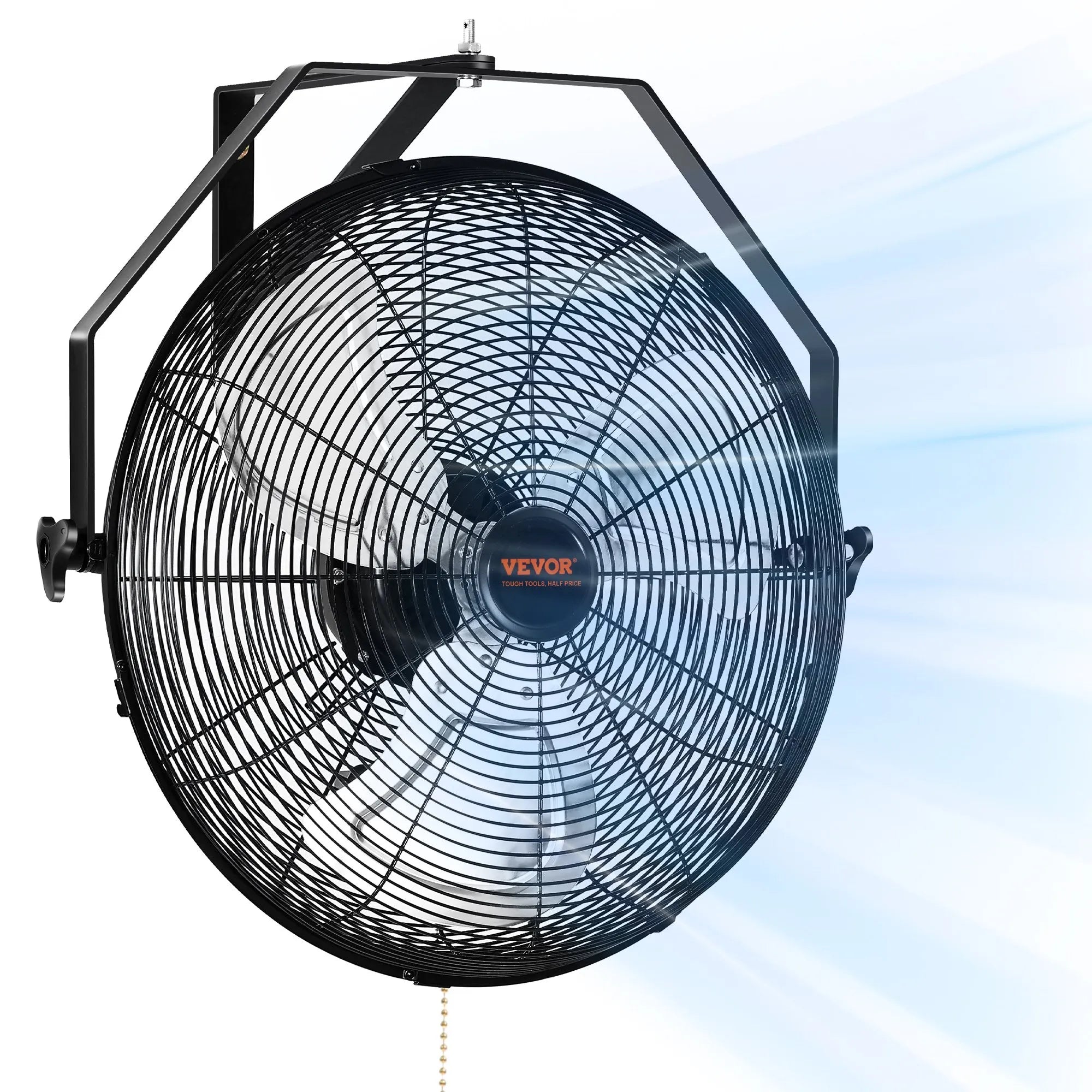 VEVOR Wall Mount Fan, 2 PCS 20 inch Oscillating, 3-speed High Velocity Max. 4000 CFM Industrial Wall Fan for Indoor, Commercial, Residential, Warehouse, Greenhouse, Workshop, Basement, Garage,Black
