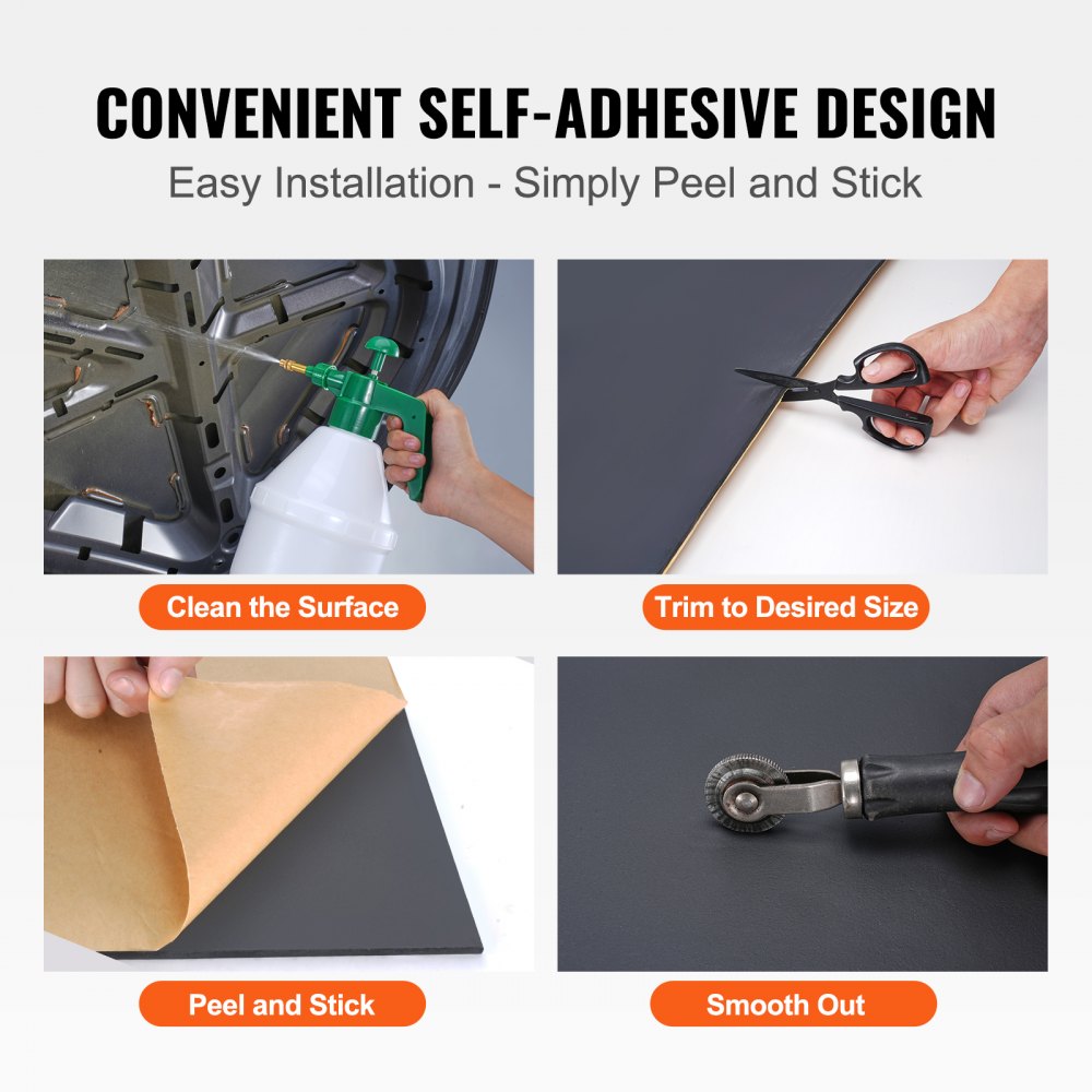 VEVOR Car Sound Deadening Mat, 210 mil 36 sqft Automotive Sound Deadener, High Density Foam Sound Deadener Material & Heat Barrier, Double Layer Waterproof Structure Acoustic Insulation Mat