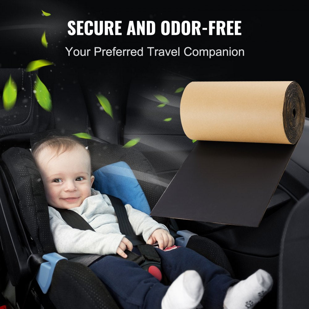 VEVOR Car Sound Deadening Mat, 210 mil 36 sqft Automotive Sound Deadener, High Density Foam Sound Deadener Material & Heat Barrier, Double Layer Waterproof Structure Acoustic Insulation Mat