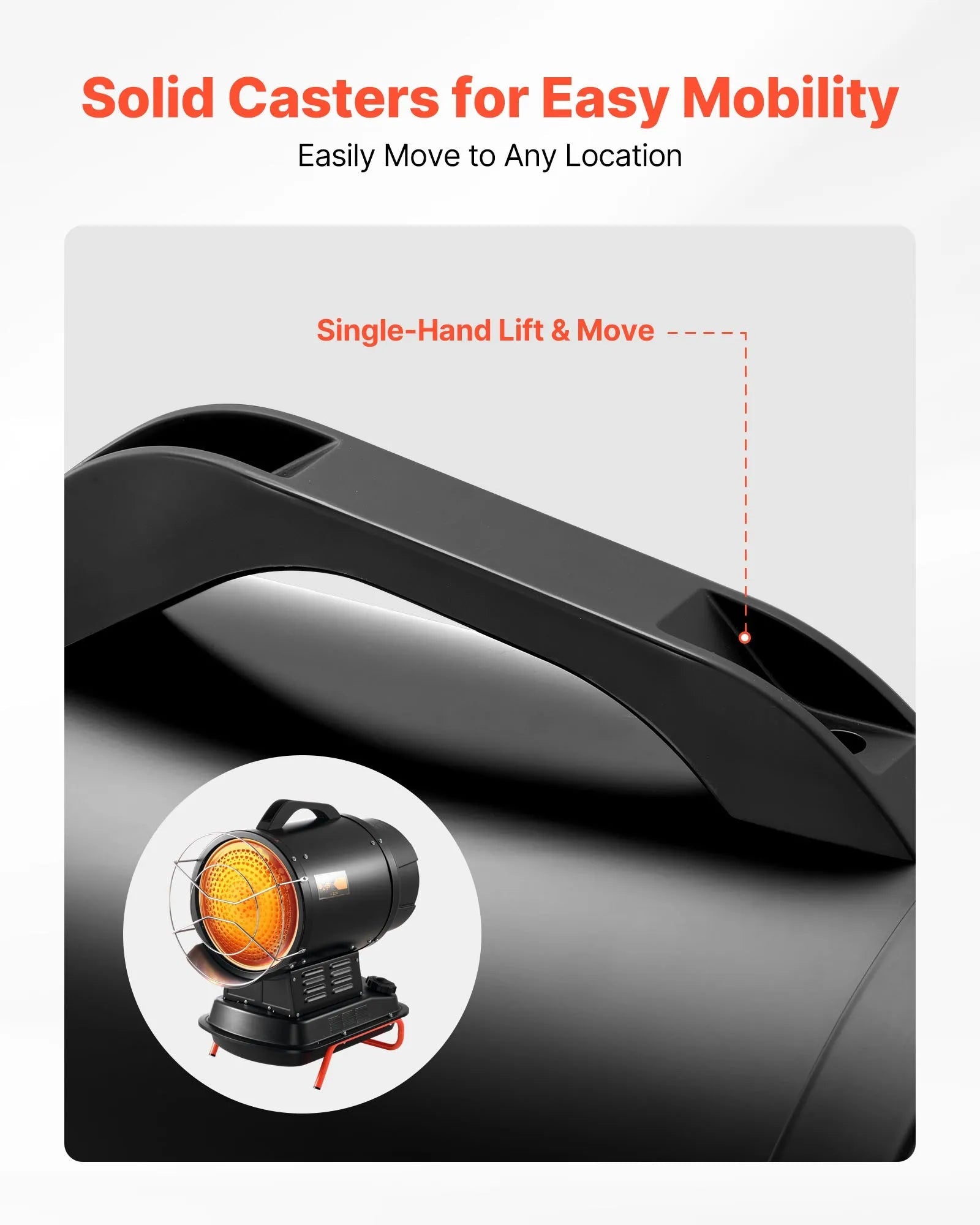 VEVOR 70,000 BTU Radiant Kerosene Diesel Heater – Portable Industrial Space Heater with Adjustable Temperature & Handle for Garage, Jobsite, Workshop, and Warehouse Heating