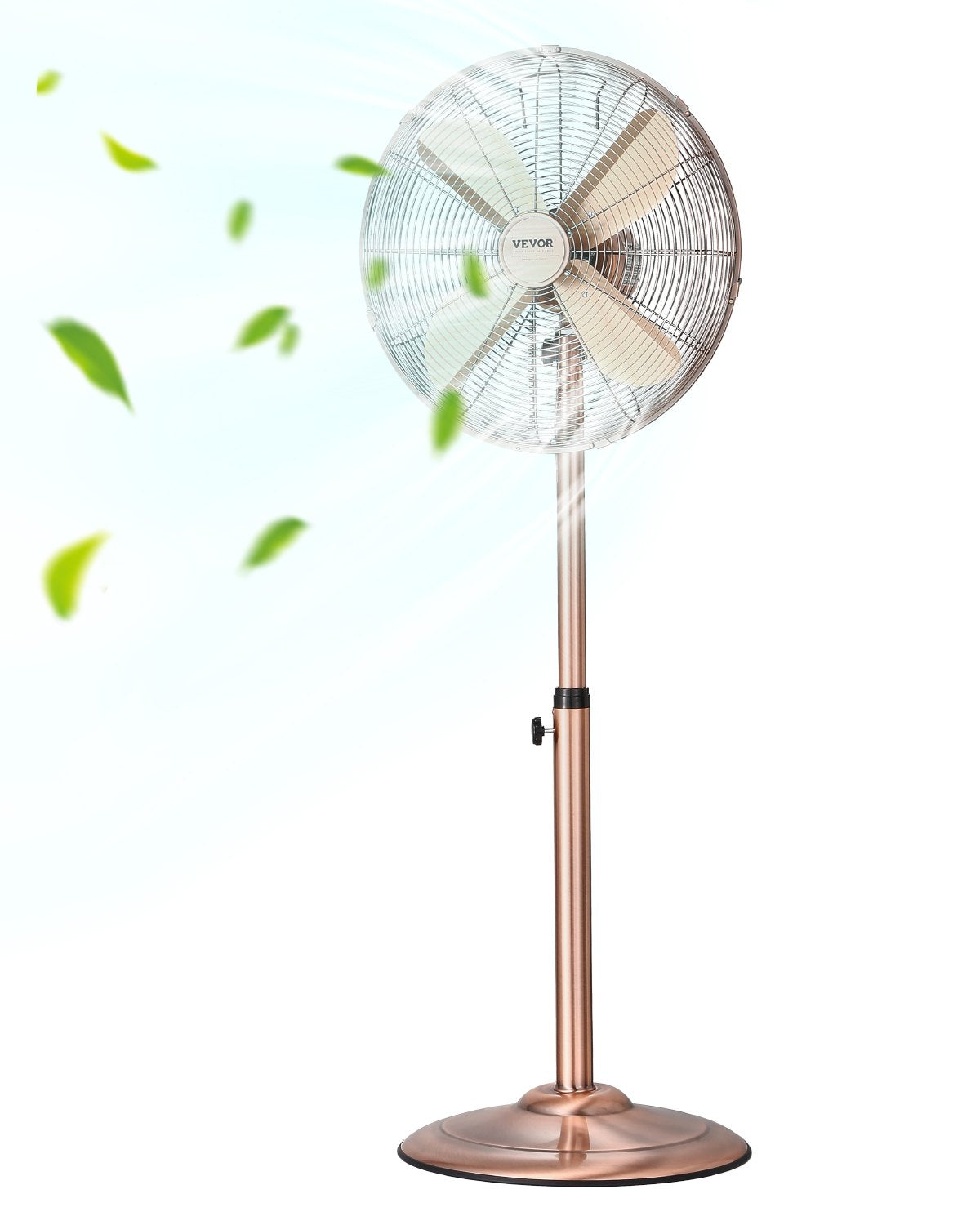 VEVOR 16" 3-Speed Industrial Pedestal Oscillating Fan Height Adjustable Copper