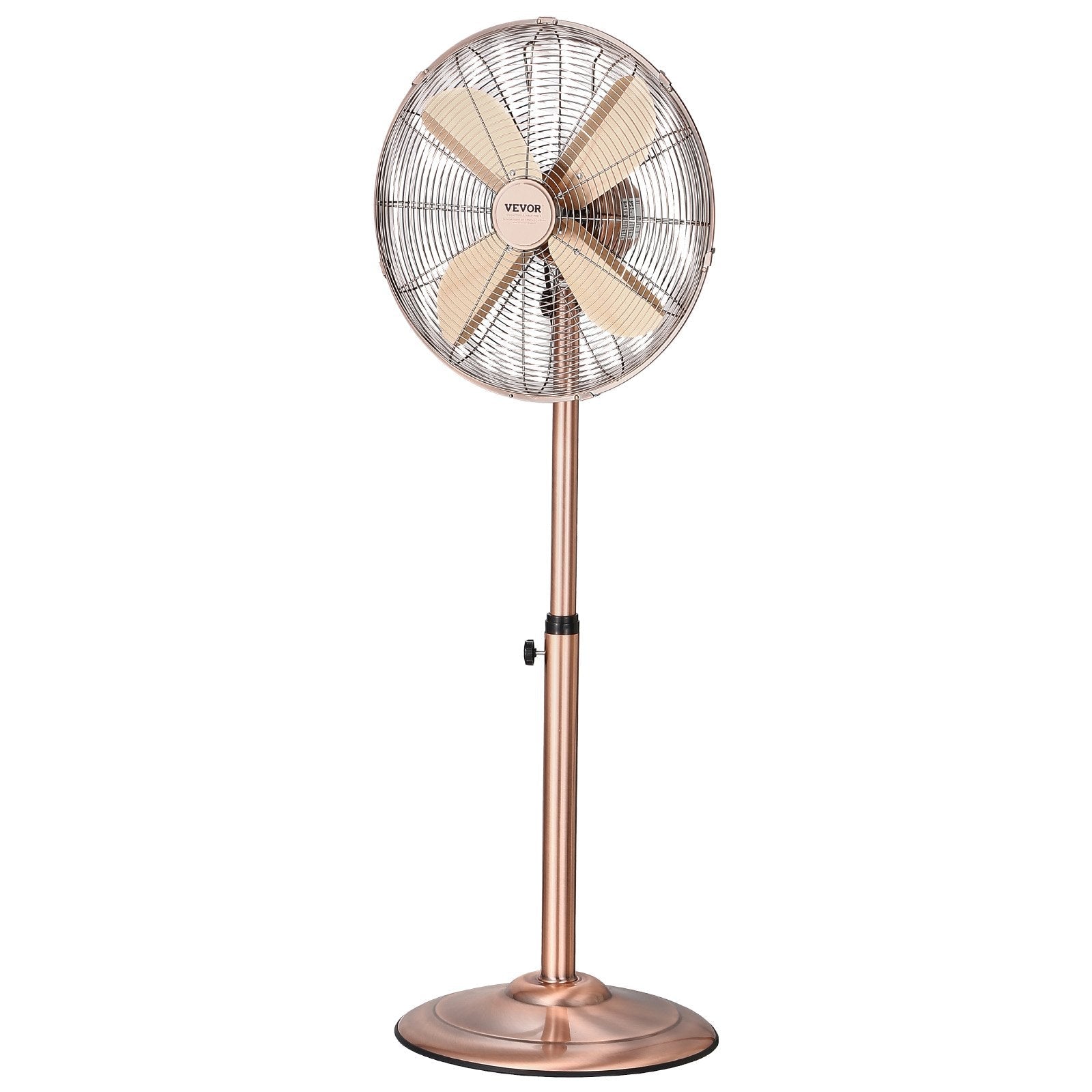 VEVOR 16" 3-Speed Industrial Pedestal Oscillating Fan Height Adjustable Copper