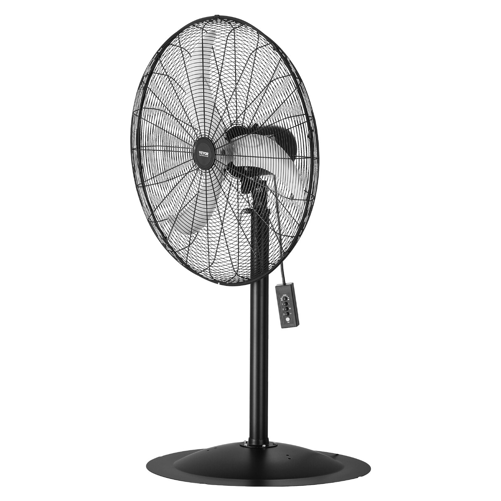 VEVOR 30" Industrial Pedestal Fan 3-Speed Oscillating Fan Height Adjustable