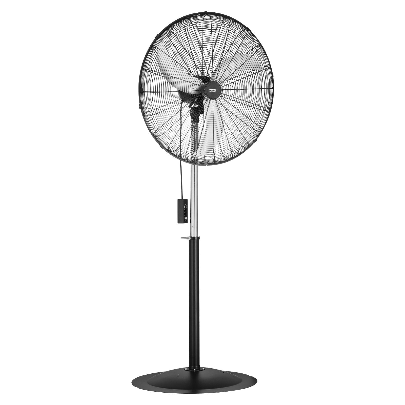 VEVOR 30" Industrial Pedestal Fan 3-Speed Oscillating Fan Height Adjustable