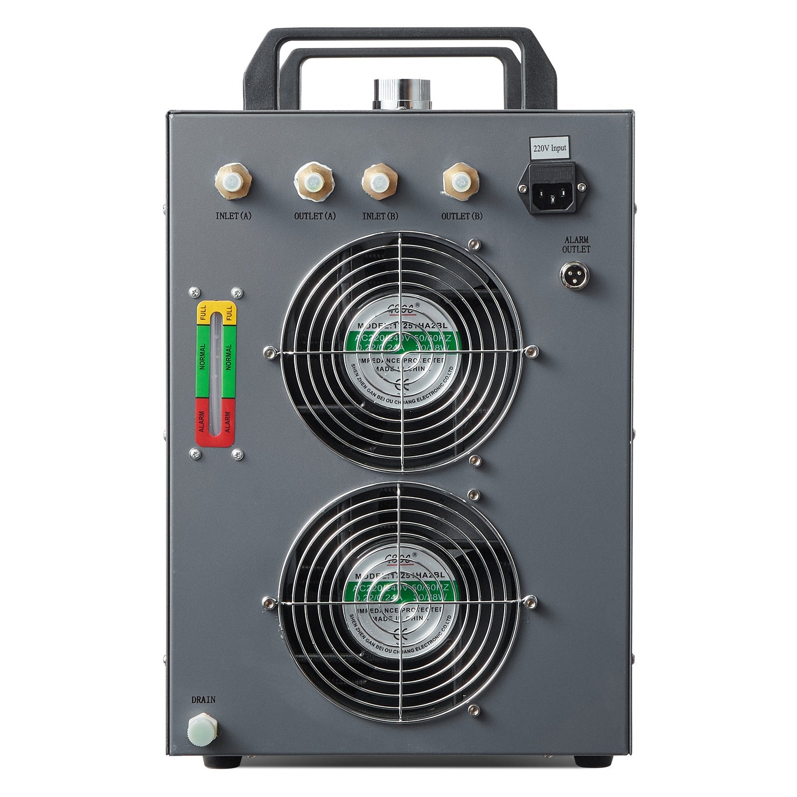 VEVOR Industrial Water Chiller, CW-5202, Industrial Water Cooler Cooling System with Built-in Compressor 7L Water Tank Capacity 18 L/min Max Flow Rate, for CO2 Laser Engraving Machine Cooling Machine