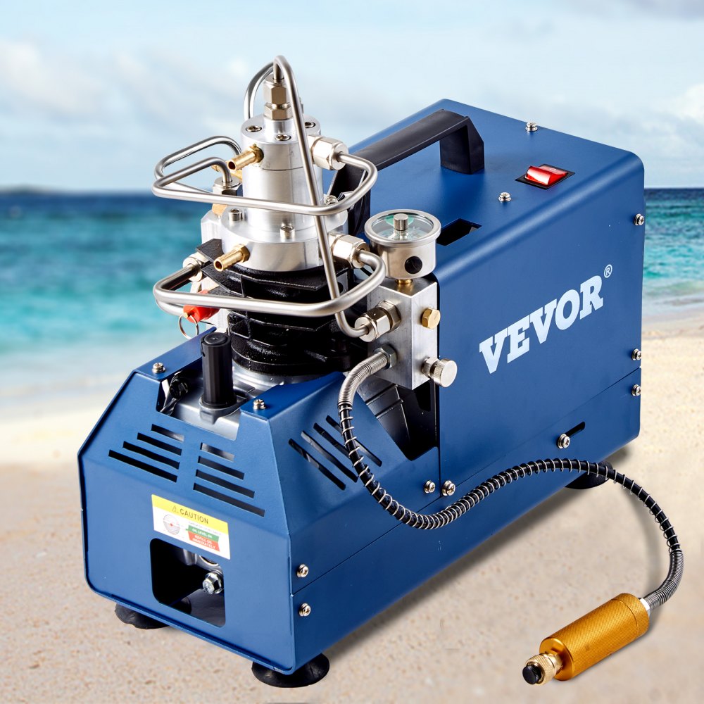 VEVOR High Pressure Compressor, 4500PSI/30MPA/300BAR High Pressure Air Compressor, 1800W 110V Manual Stop Air Rifle Compressor Suitable for Paintball Air Rifle, PCP Rifle, Air Pistol, Diving Bottle