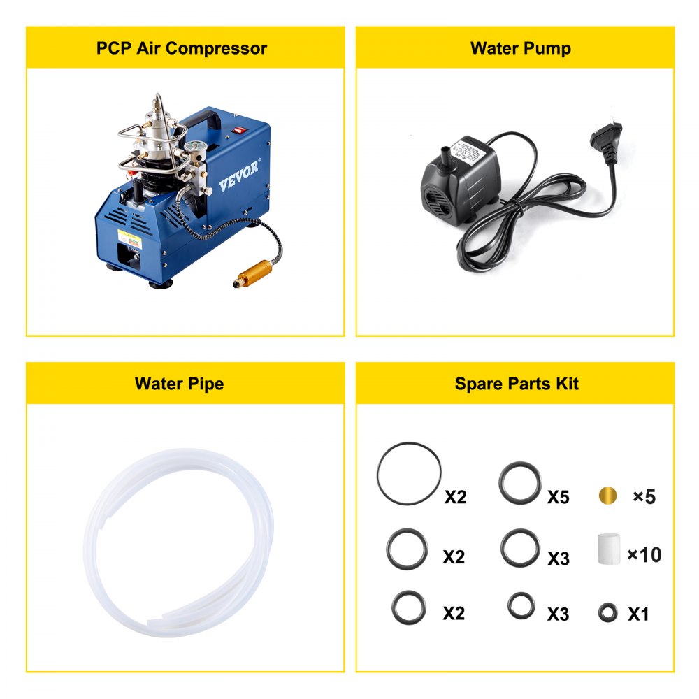 VEVOR High Pressure Compressor, 4500PSI/30MPA/300BAR High Pressure Air Compressor, 1800W 110V Manual Stop Air Rifle Compressor Suitable for Paintball Air Rifle, PCP Rifle, Air Pistol, Diving Bottle