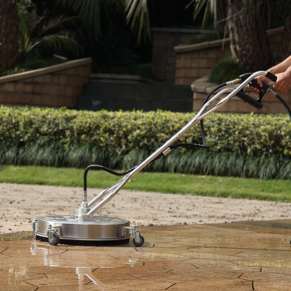 VEVOR 20" Pressure Washer Surface Cleaner w/ Handles & Wheels, Stainless Steel Concrete Cleaner 4500 Max PSI , 3/8"Connector & 1/4" Adapter Power Washer Floor Attachment,For Floor Driveway, Patio