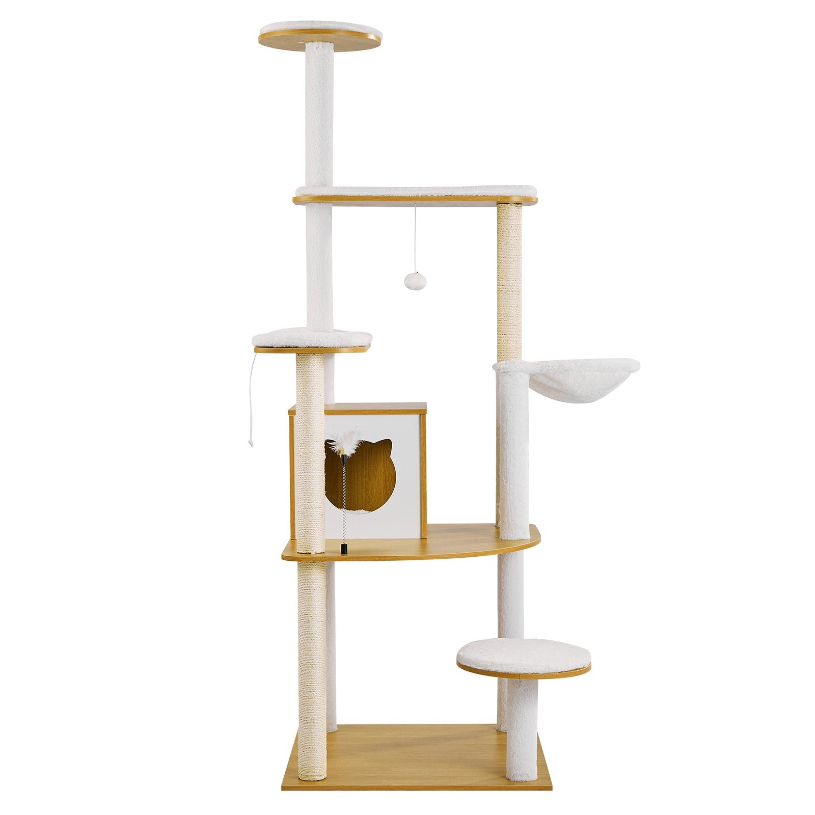 VEVOR Large Cat Tree Tall Cat Tower Multi-level Condo Play House for Indoor Cat