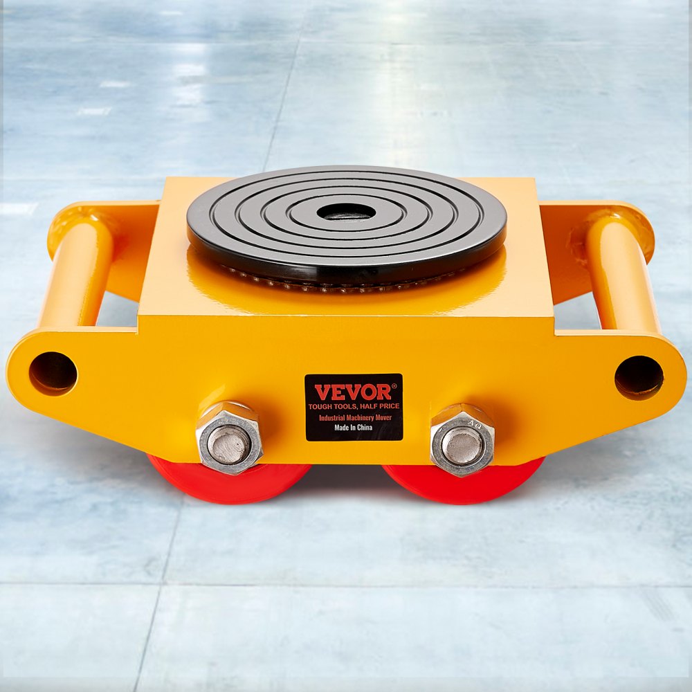 VEVOR Machinery Skate Dolly, 13,200 LBS/6T Industrial Machinery Mover, Heavy Duty Carbon Steel Machinery Moving Skate with 4 PU Wheels and 360° Rotation Non-Slip Cap for Warehouse, Workshop, Factory