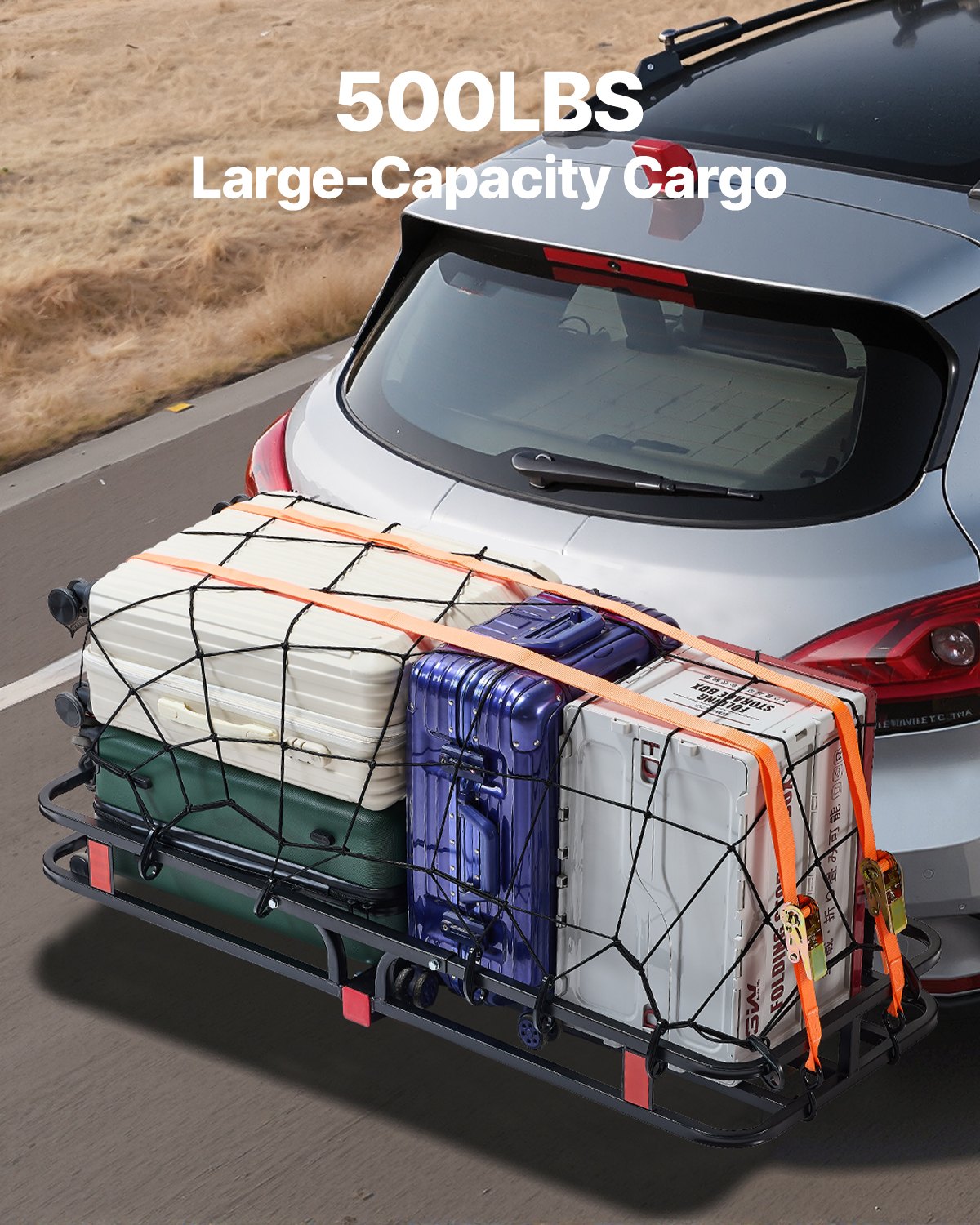 VEVOR 500 lbs Hitch Cargo Carrier Folding Hitch Cargo Carrier with Cargo Net