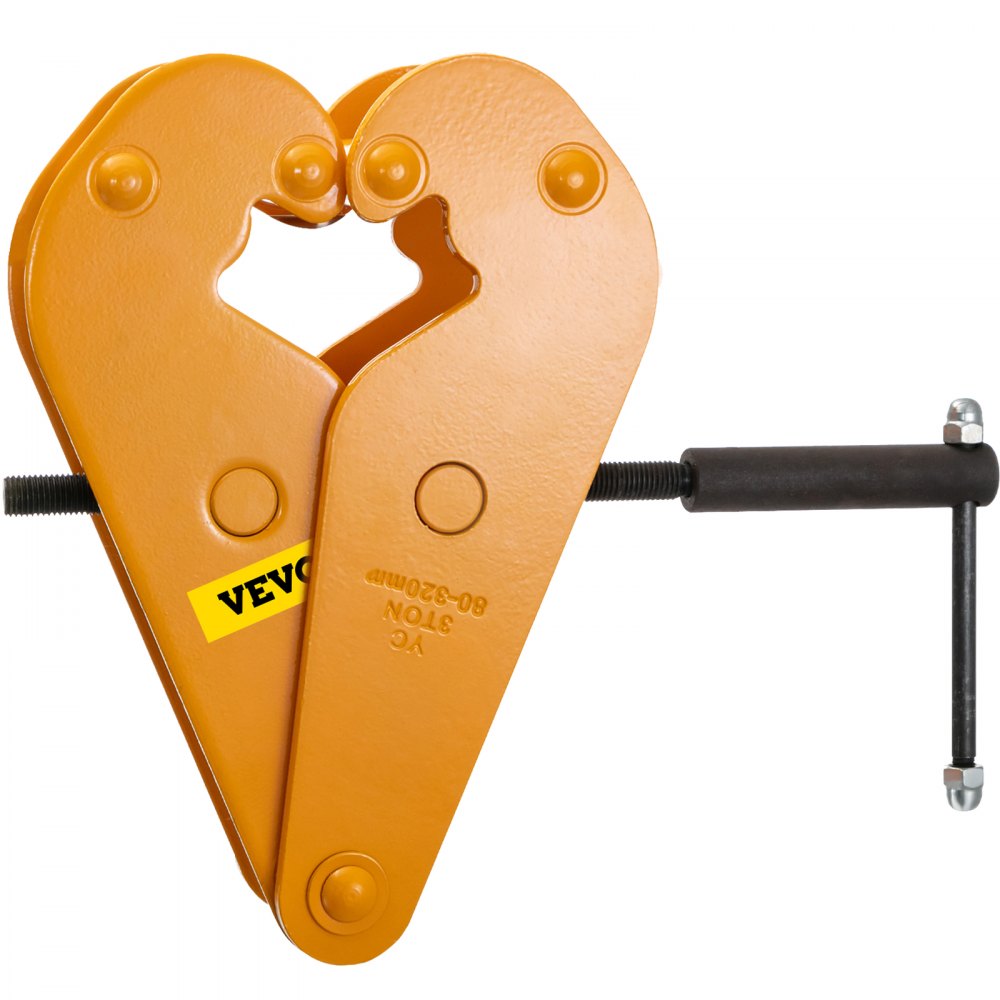 VEVOR 2200lbs/1ton Capacity Beam Clamp I Beam Lifting Clamp 3Inch-9Inch Opening Range Beam Clamps for Rigging Heavy Duty Steel Beam Clamp Tool Beam Hangers for Lifting Rigging Yellow
