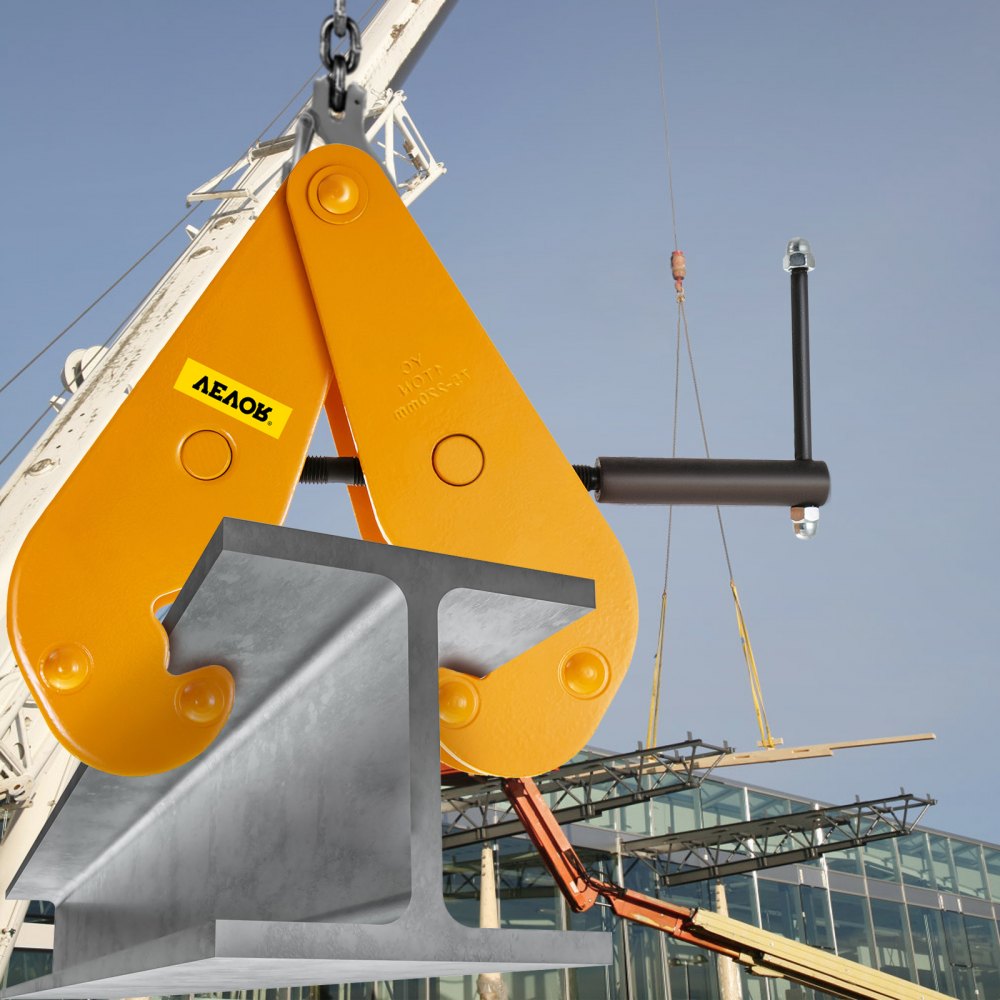 Vevor Beam Clamp Beam Lifting Clamp 4400lbs/2t Heavy Duty Beam Hangers In Yellow