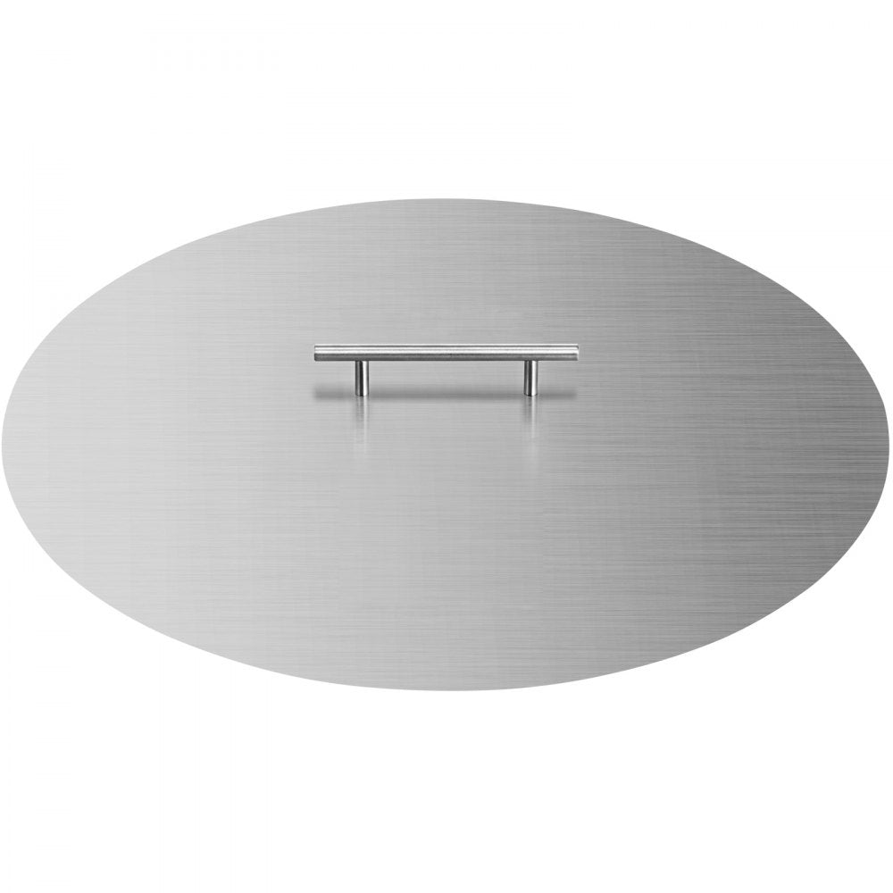 VEVOR Fire Pit Lid 20 Inch Round Fire Ring Lid Cover 1.5mm Thick 430 Stainless Steel Burner Pan Cover for Patio Fire Pit Pan