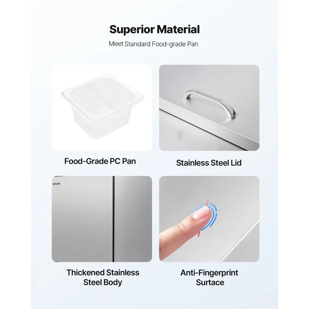 VEVOR 72"W Commercial Refrigerator, 18.7 Cu. Ft Sandwich Prep Refrigerated Table, Mega Top Food Prep Fridge with 18 Pans and Cutting Board, Stainless Steel Salad Prep Cooler for Restaurant, Food Truck