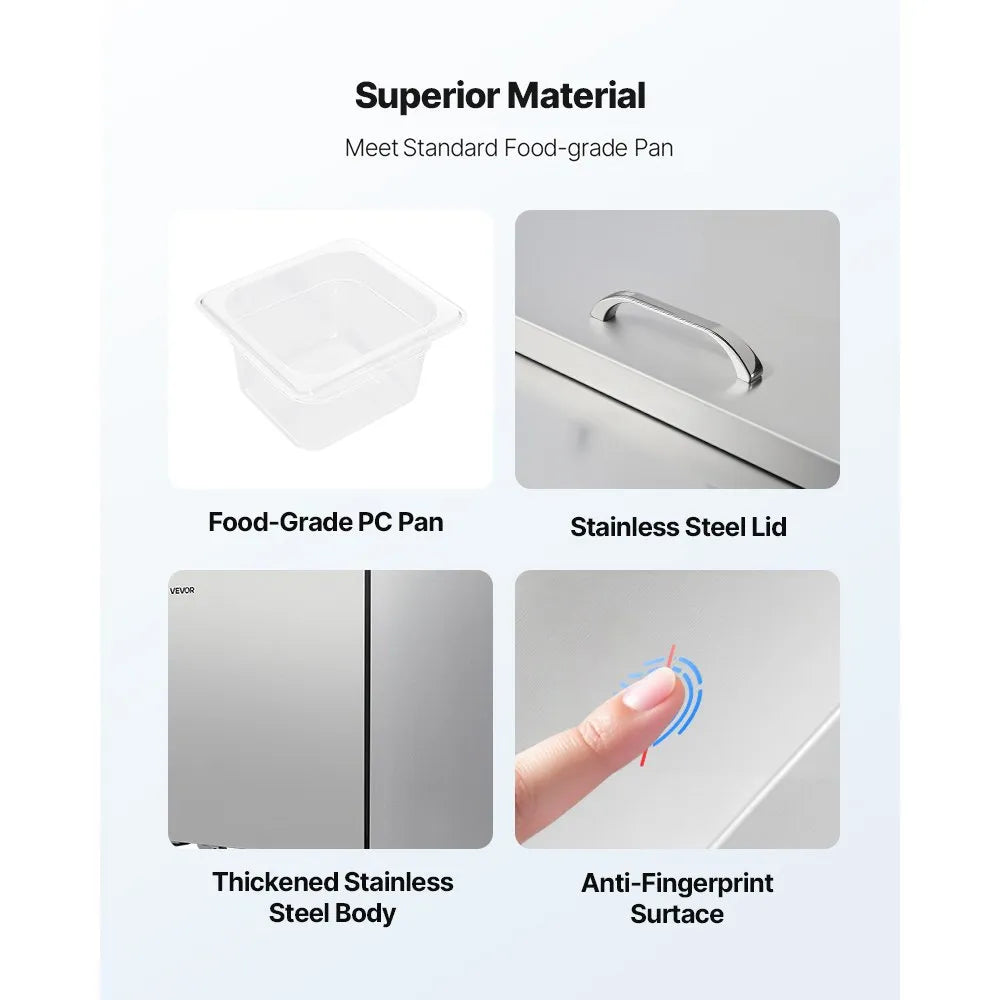 VEVOR 60"W Commercial Refrigerator, 15.4 Cu. Ft Sandwich Prep Refrigerated Table, Mega Top Food Prep Fridge with 24 Pans and Cutting Board, Stainless Steel Salad Prep Cooler for Restaurant, Food Truck