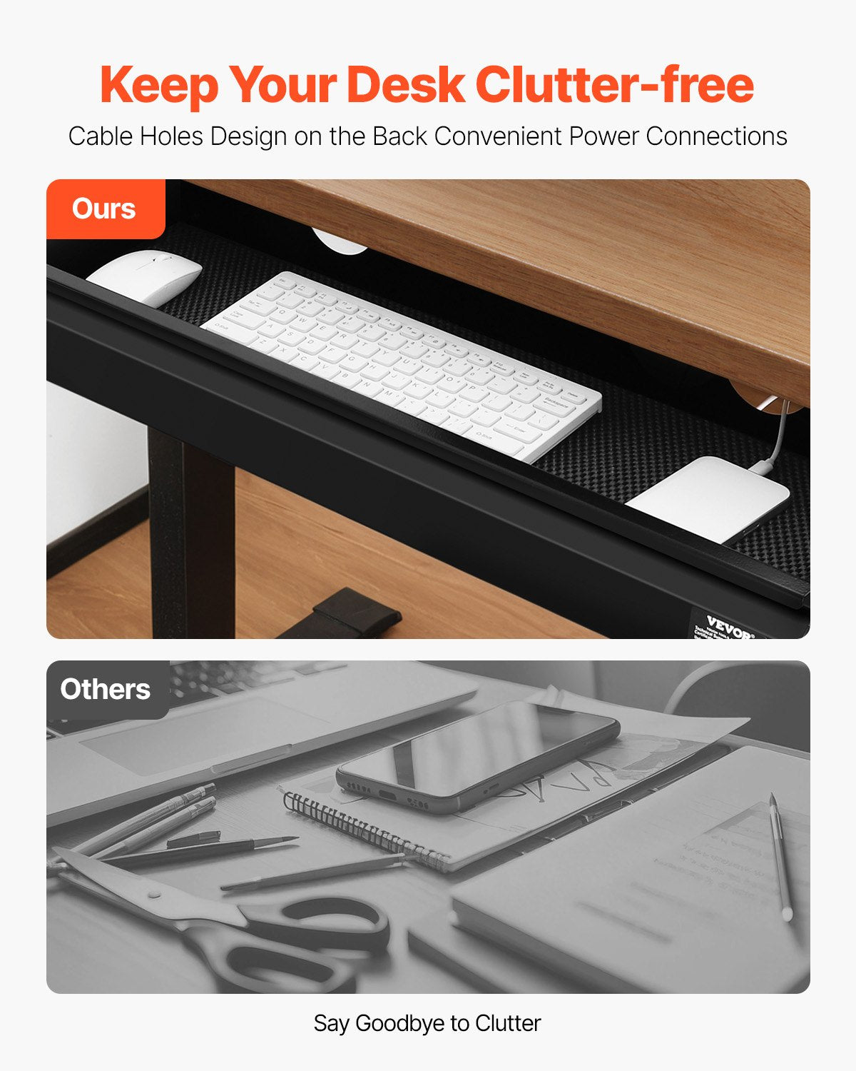 VEVOR 26" Under Desk Drawer Organizer Slide-out Drawer Space Saver Home Office