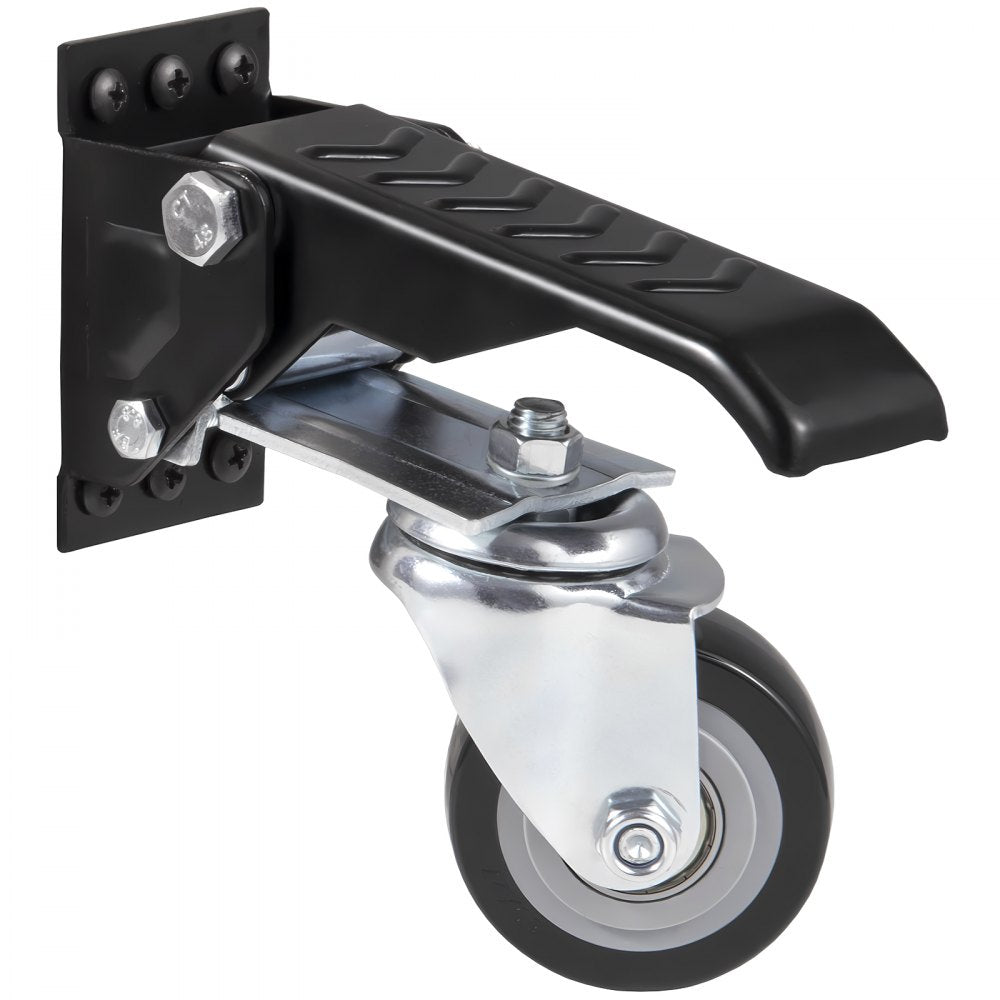 VEVOR Workbench Caster Wheels, 165 lbs Load Capacity, Set of 4, 2.5" Heavy Duty Retractable Casters, Side Mounted Adjustable Stepdown Wheels with 360° Swivel for Workbenches, Tables, and Equipment