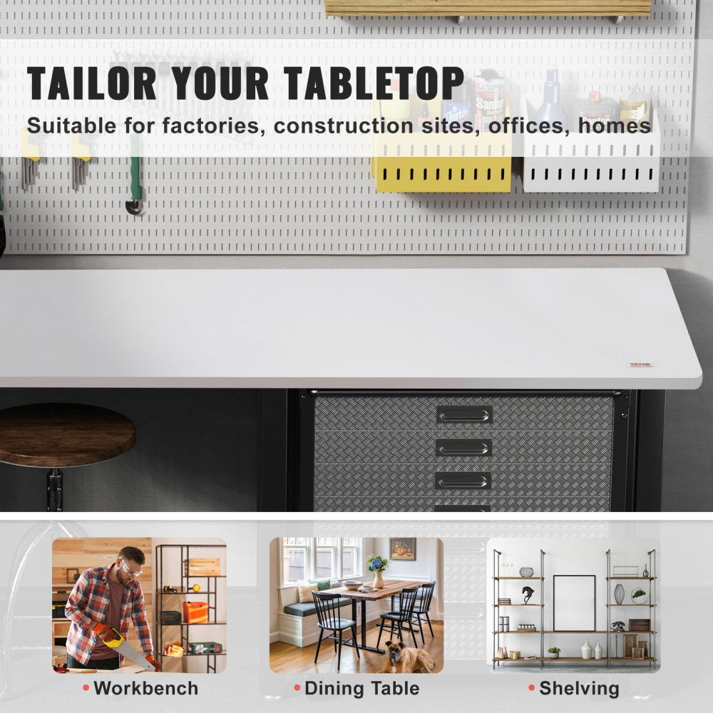 VEVOR Table Top, 55" x 28" x 1", 220.5 lbs Load Capacity, Universal One-Piece Particle Board Desktop for Height Adjustable Electric Standing Desk Frame, Rectangular Countertop for Home and Office Desk