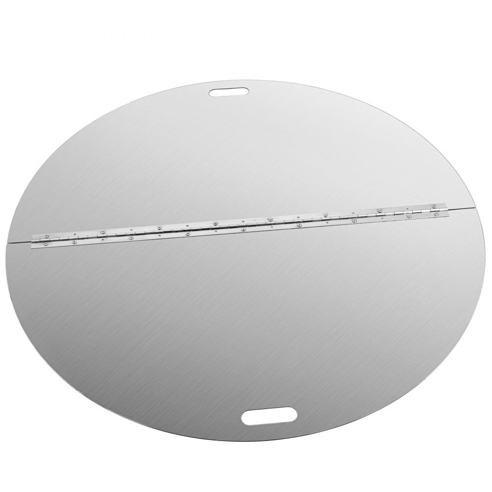 VEVOR Fire Pit Lid Round 40 Inch Foldable Fire Pit Ring Snuff Cover 430 Stainless Steel Fire Pit Spark Screen Cover 3mm Thickness