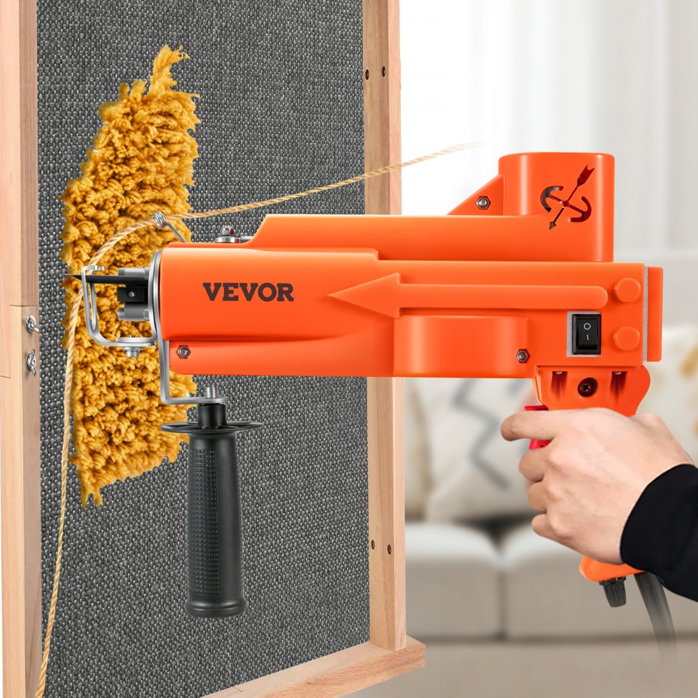 VEVOR Tufting Gun, 2 in 1 Cut & Loop Pile, Electric Carpet Weaving Flocking Machine, Rug Machines Starter Kit, 7-27 Stitches/sec High Speed Rug Making Tools, 4-25 mm Adjustable Height, 110V