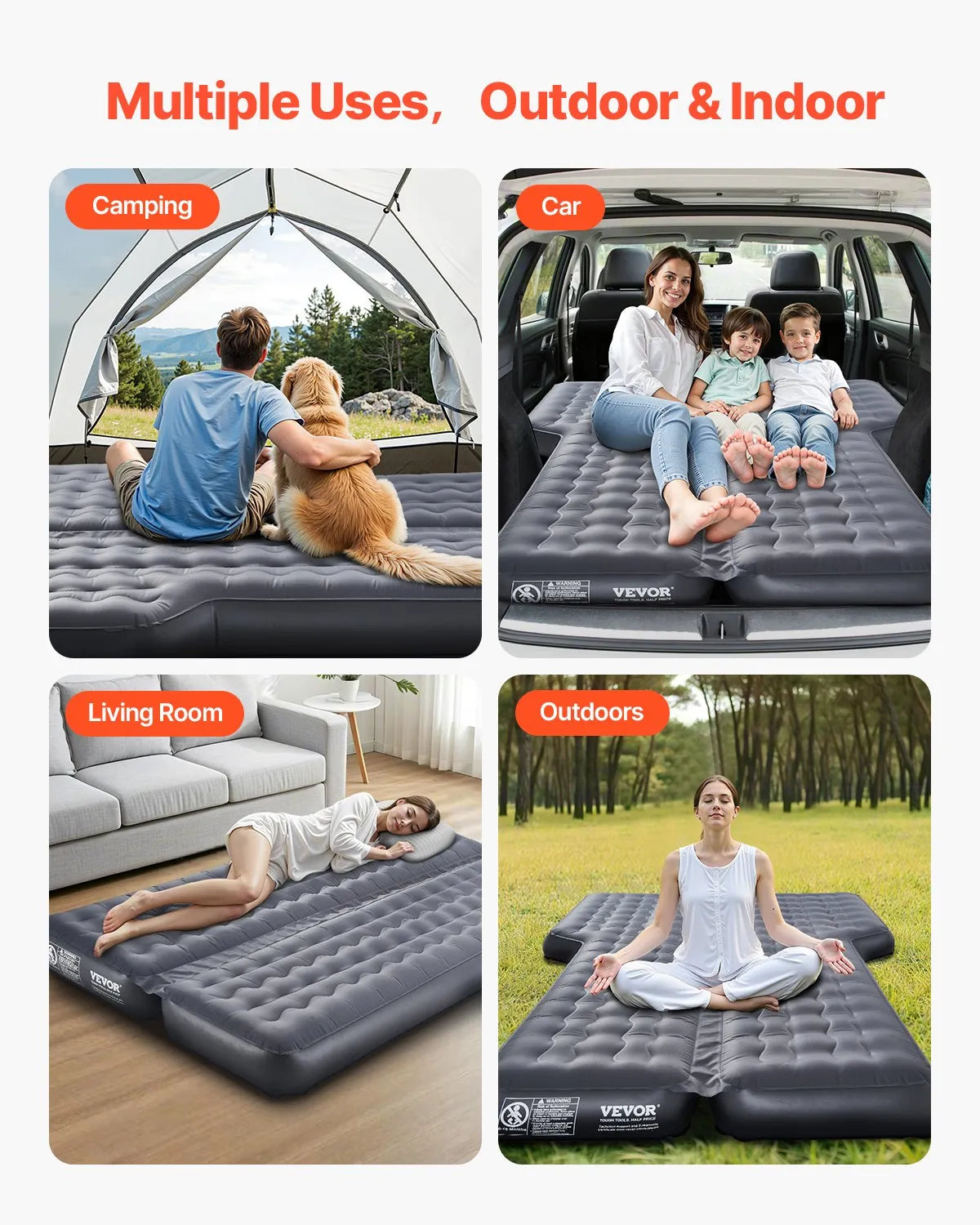 VEVOR Car Air Mattress Inflatable Car Camping Travel Sleeping Bed SUV MPV Sedan