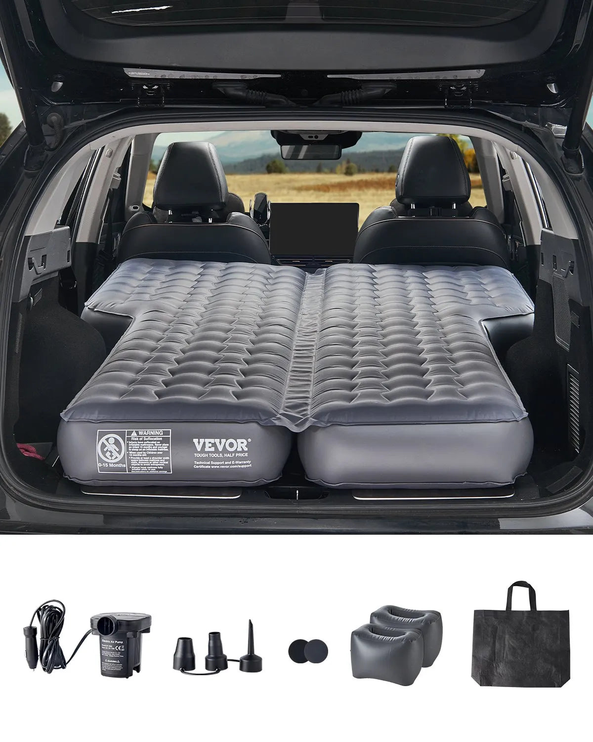 VEVOR Car Air Mattress Inflatable Car Camping Travel Sleeping Bed SUV MPV Sedan