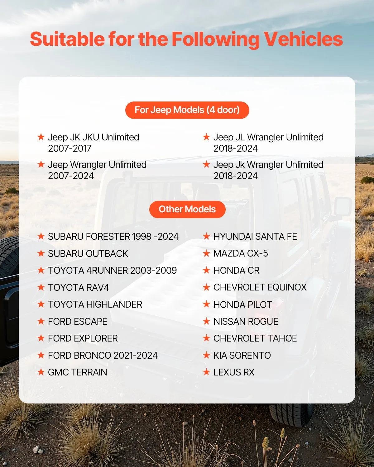 VEVOR Car Air Mattress Inflatable Car Camping Travel Sleeping Bed Built in Pump