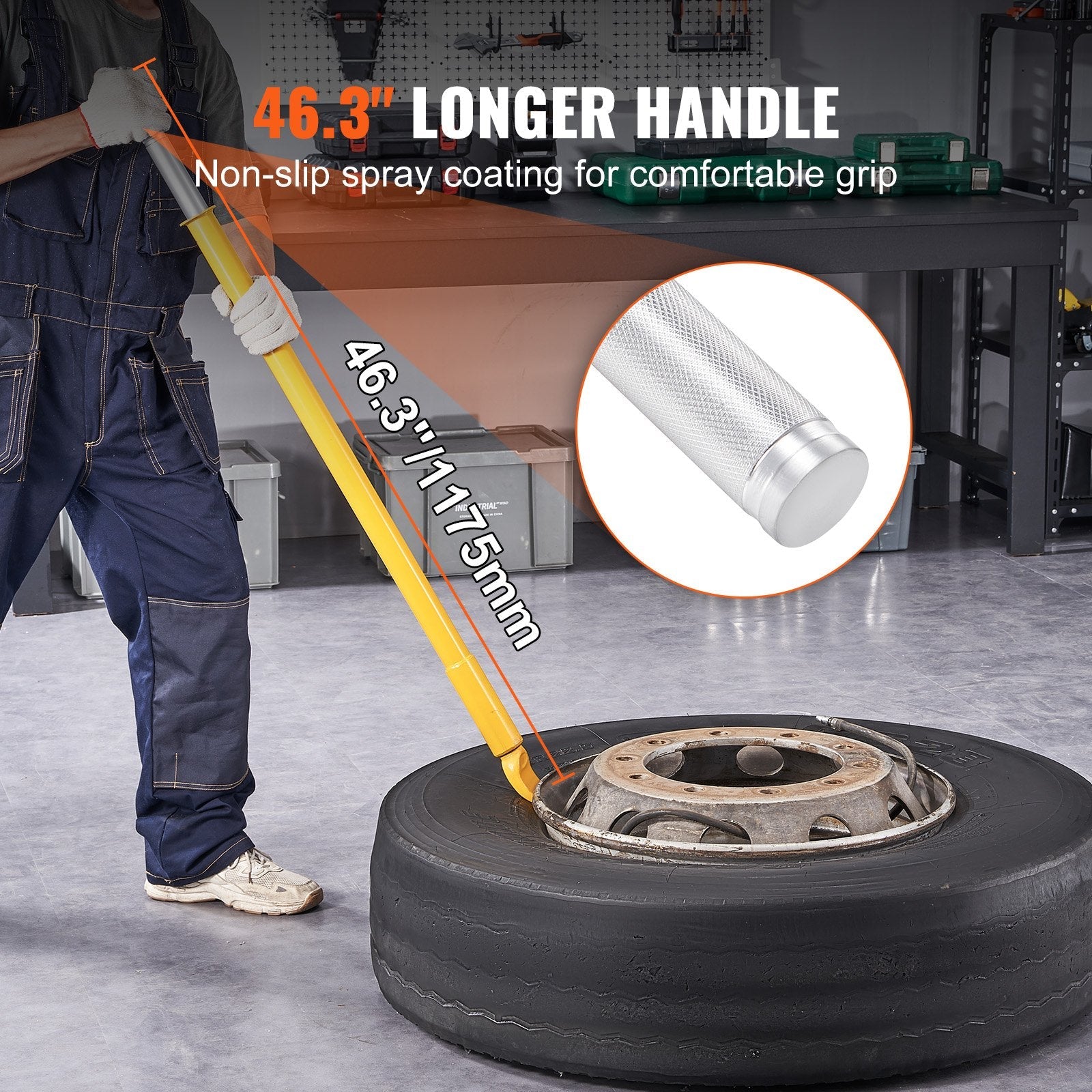 VEVOR Tire Bead Breaker Slide Hammer, 46.3" Length Heavy Duty Steel Tire Bead Breaker, Portable Tire Changing Sliding Impact for Car Truck Trailer Tire Removal