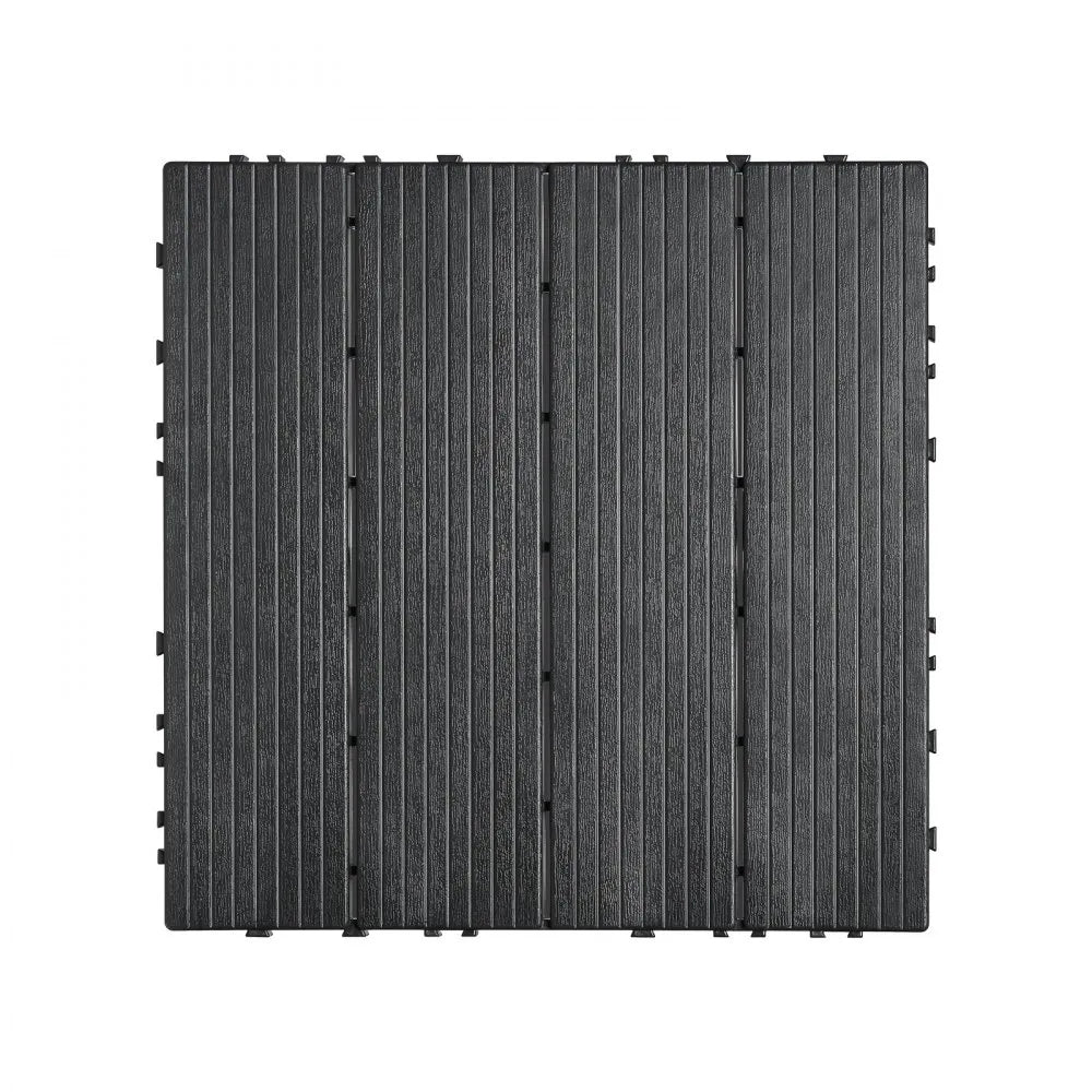 VEVOR Interlocking Deck Tiles 36 Pack 12"x12" Plastic for Porch Dark Grey