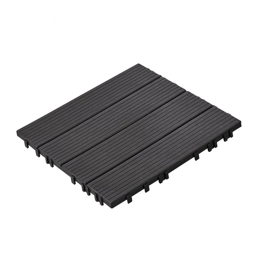 VEVOR Interlocking Deck Tiles 36 Pack 12"x12" Plastic for Porch Dark Grey