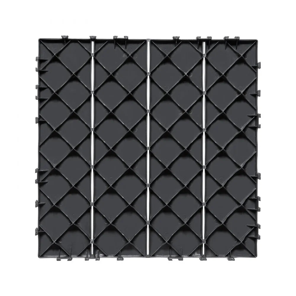 VEVOR Interlocking Deck Tiles 36 Pack 12"x12" Plastic for Porch Dark Grey