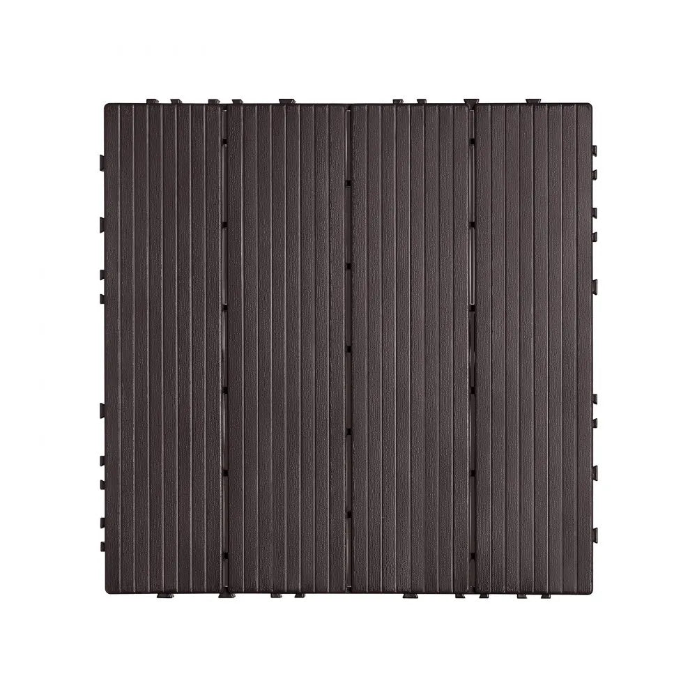 VEVOR Interlocking Deck Tiles 54 Pack 12"x12" Waterproof for Porch Dark Brown