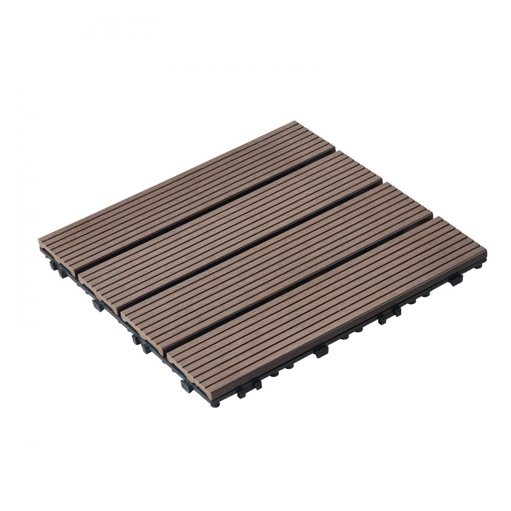 VEVOR Interlocking Deck Tiles Plastic Wood 27 Pack 12"x12" Waterproof for Porch