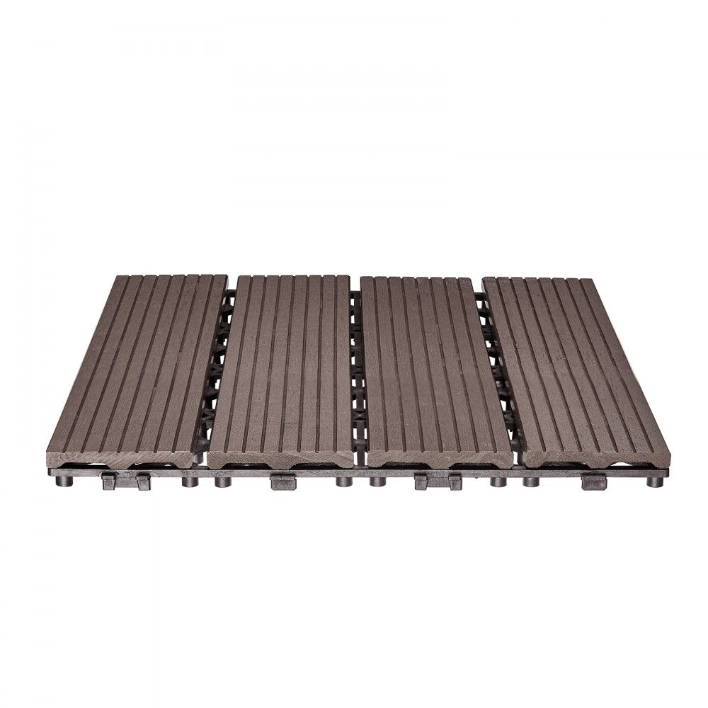 VEVOR Interlocking Deck Tiles Plastic Wood 27 Pack 12"x12" Waterproof for Porch