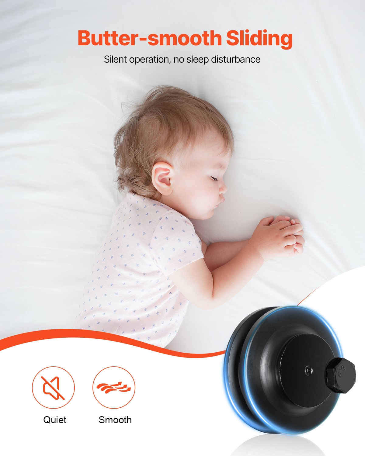 VEVOR 6.6FT Sliding Barn Door Hardware Kit for Single Sliding Barn Door Silver