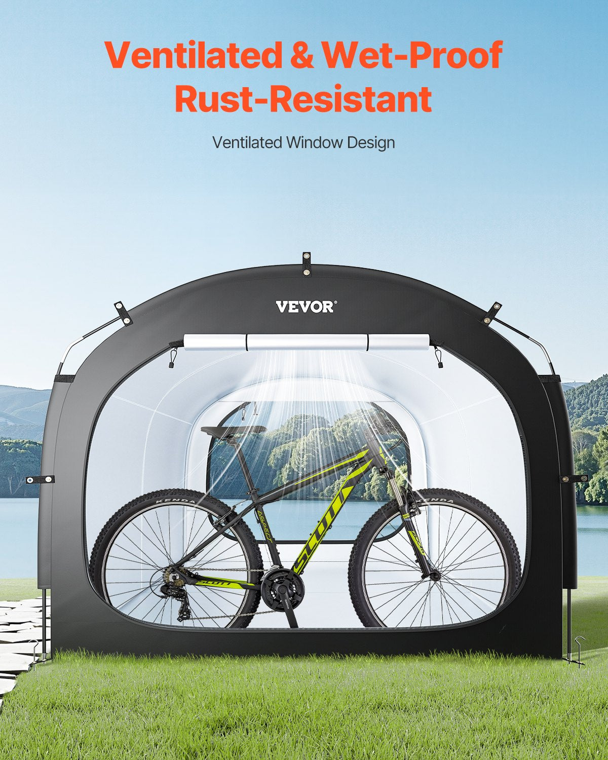 VEVOR Outdoor Bike Storage Tent Spacious Waterproof Bike Tent for 5 Bikes