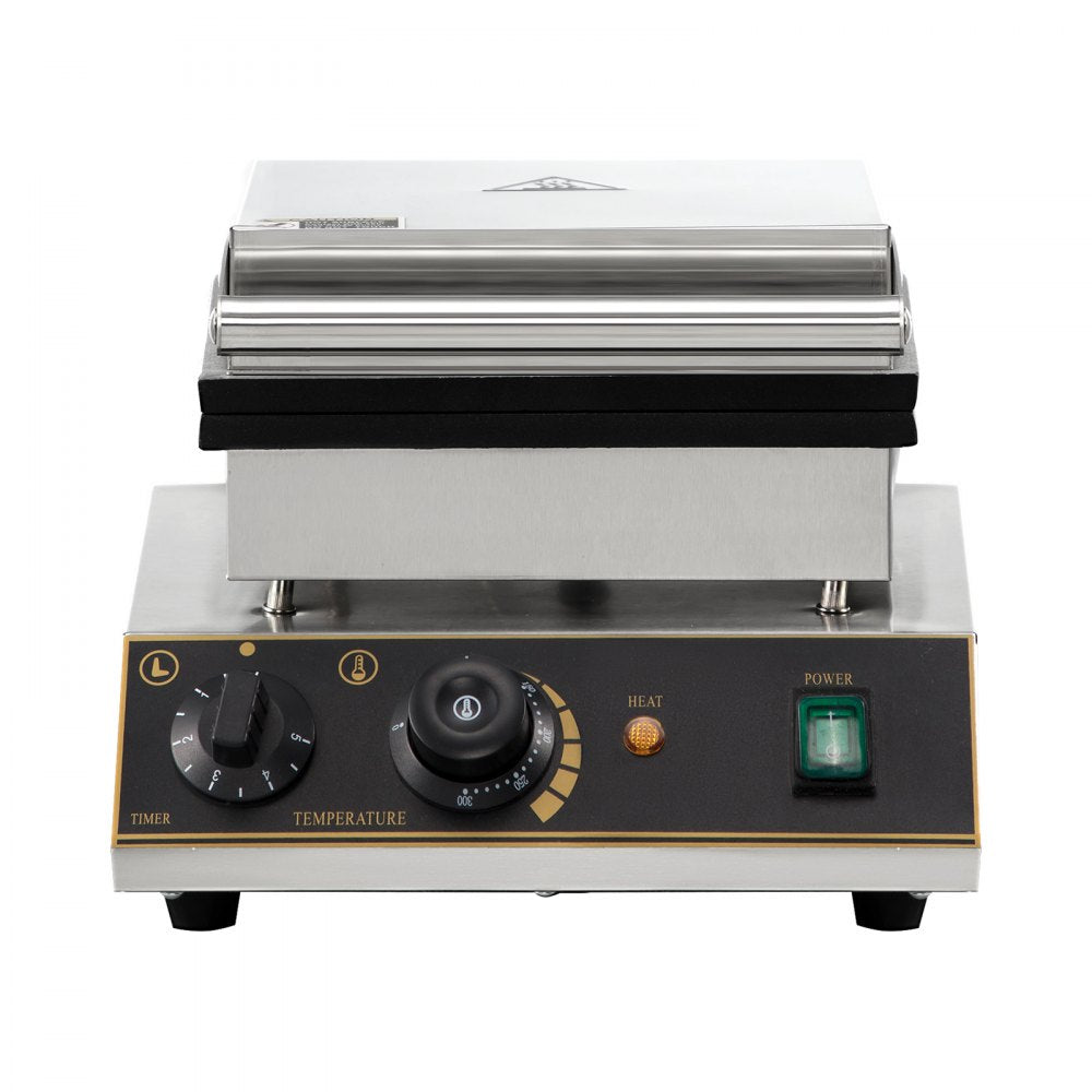 VEVOR 110V Commercial Waffle Maker 4Pcs Nonstick 2000W Electric Waffle Machine Stainless Steel 110V Temperature and Time Control Rectangle Belgian Waffle Maker Suitable for Bakeries Snack Bar Family